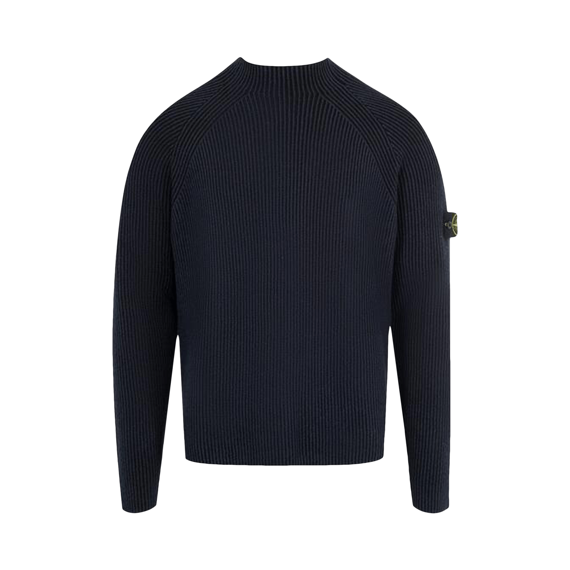 Stone Island Mock Neck Sweater With Vanisé Rib Texture 'Navy Blue'