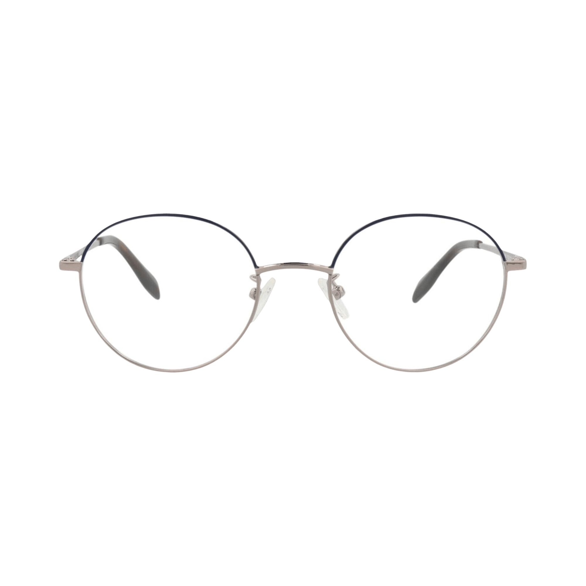 Alexander McQueen Round-Frame Metal Optical Frames 'Ruthenium Transparent'