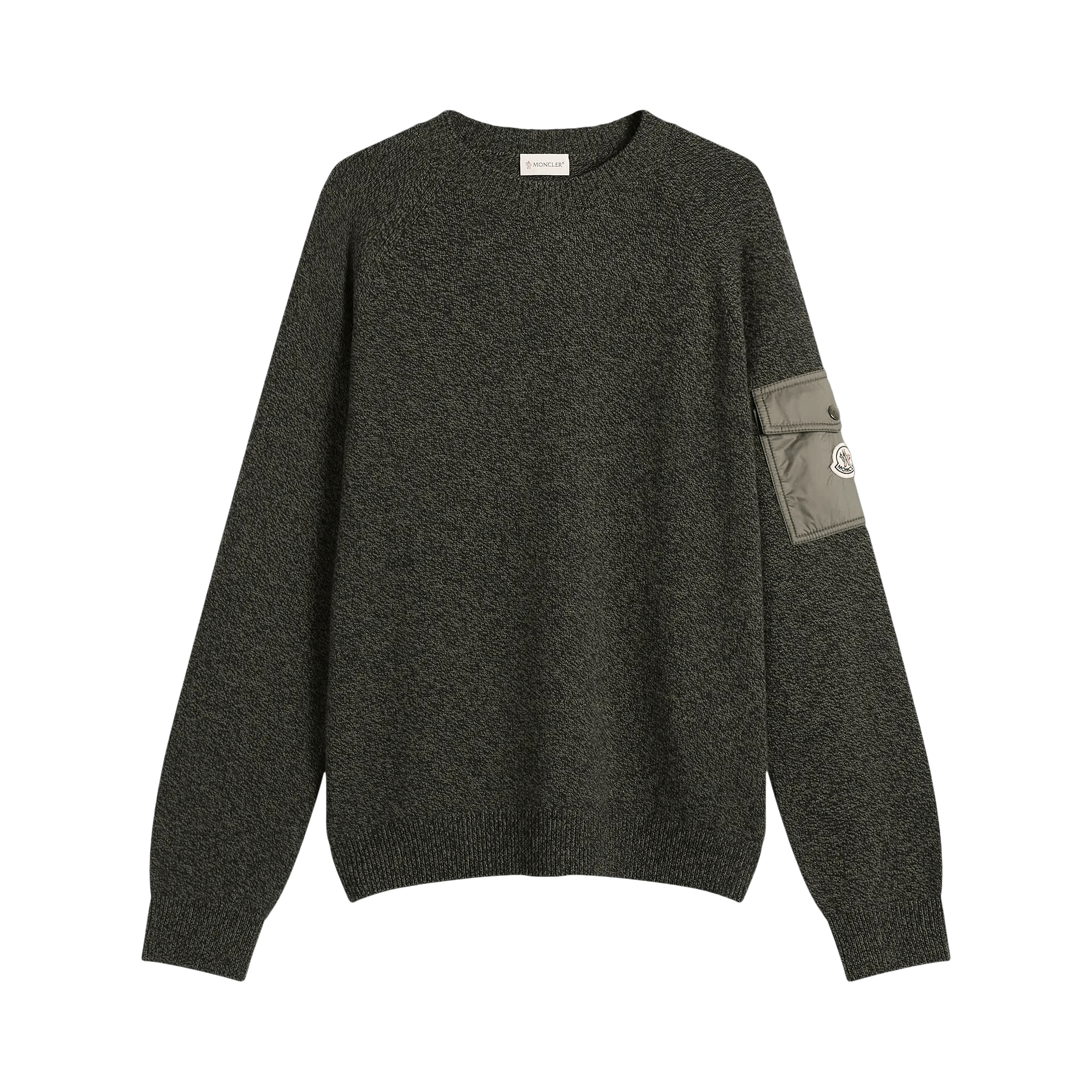 Moncler Wool Cashmere Mouline Crew Neck Jumper 'Green'