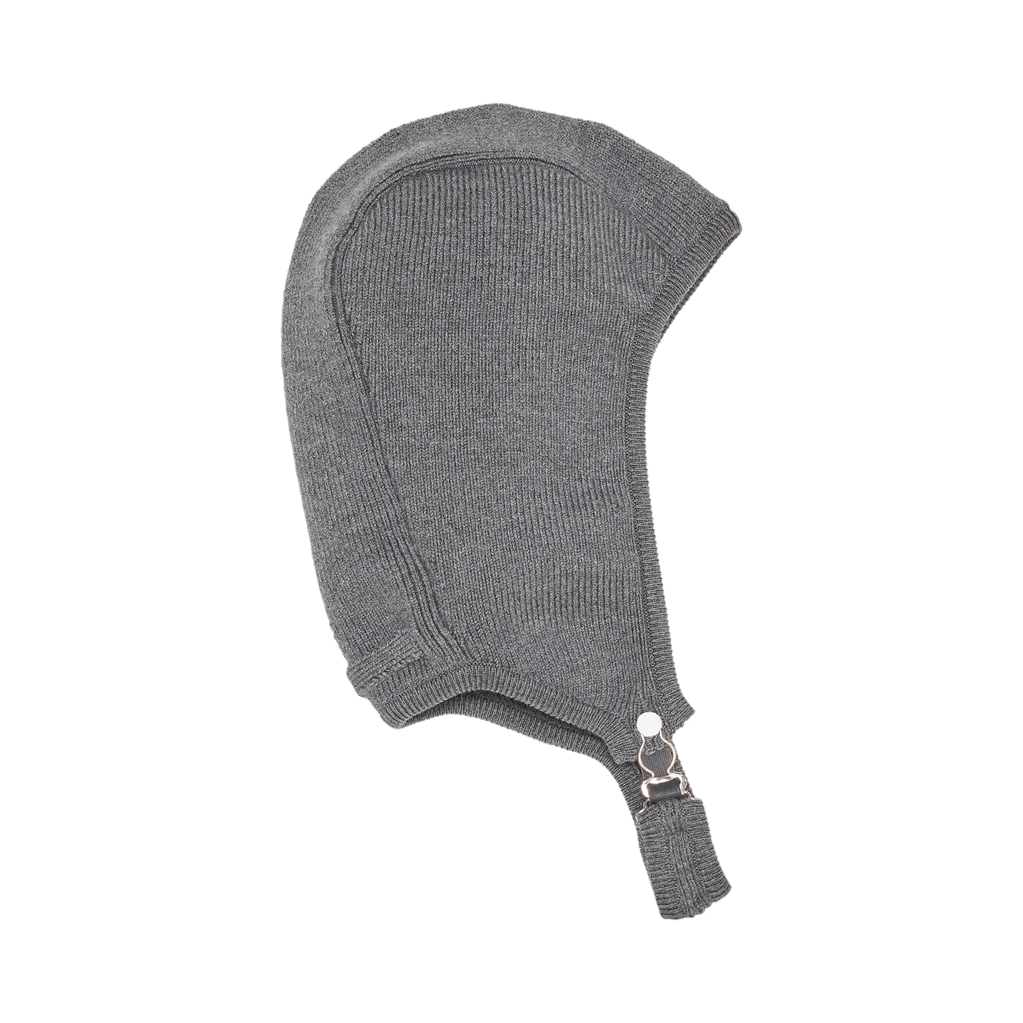 Jean Paul Gaultier Stretched Merino Wool Ribbed Beanie Cap With Lingerie Garter 'Grey'