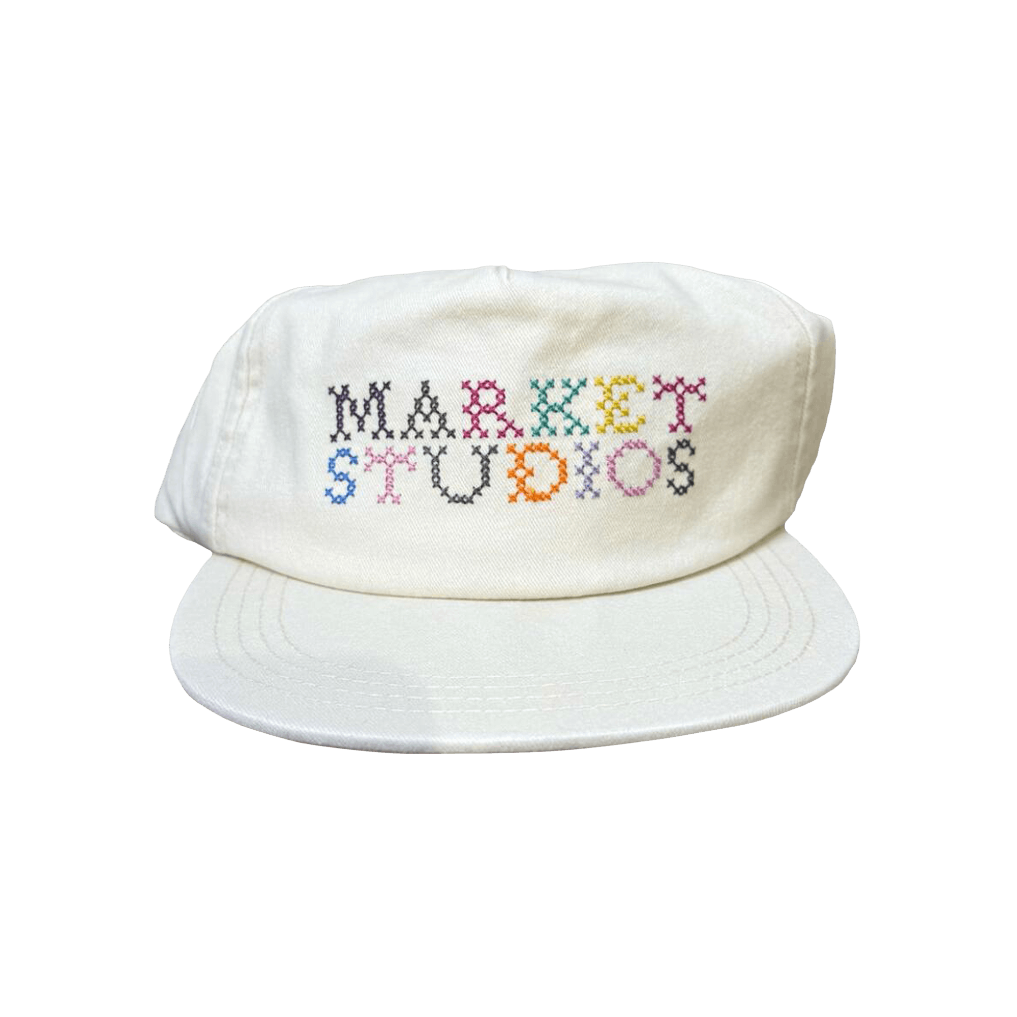 Market Needlepoint 5-Panel Hat 'Unbleached Cotton'