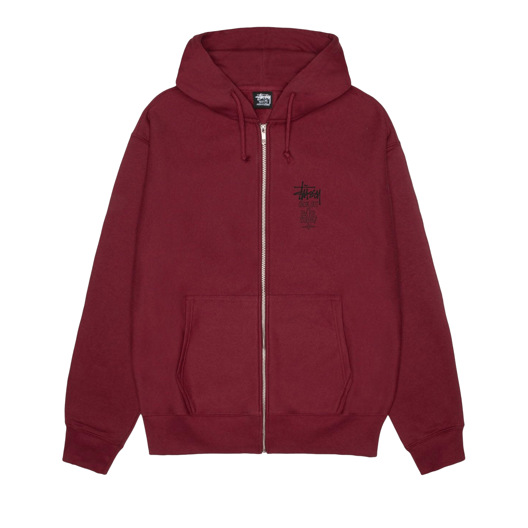 Stussy Swim Out Zip Hoodie 'Wine'