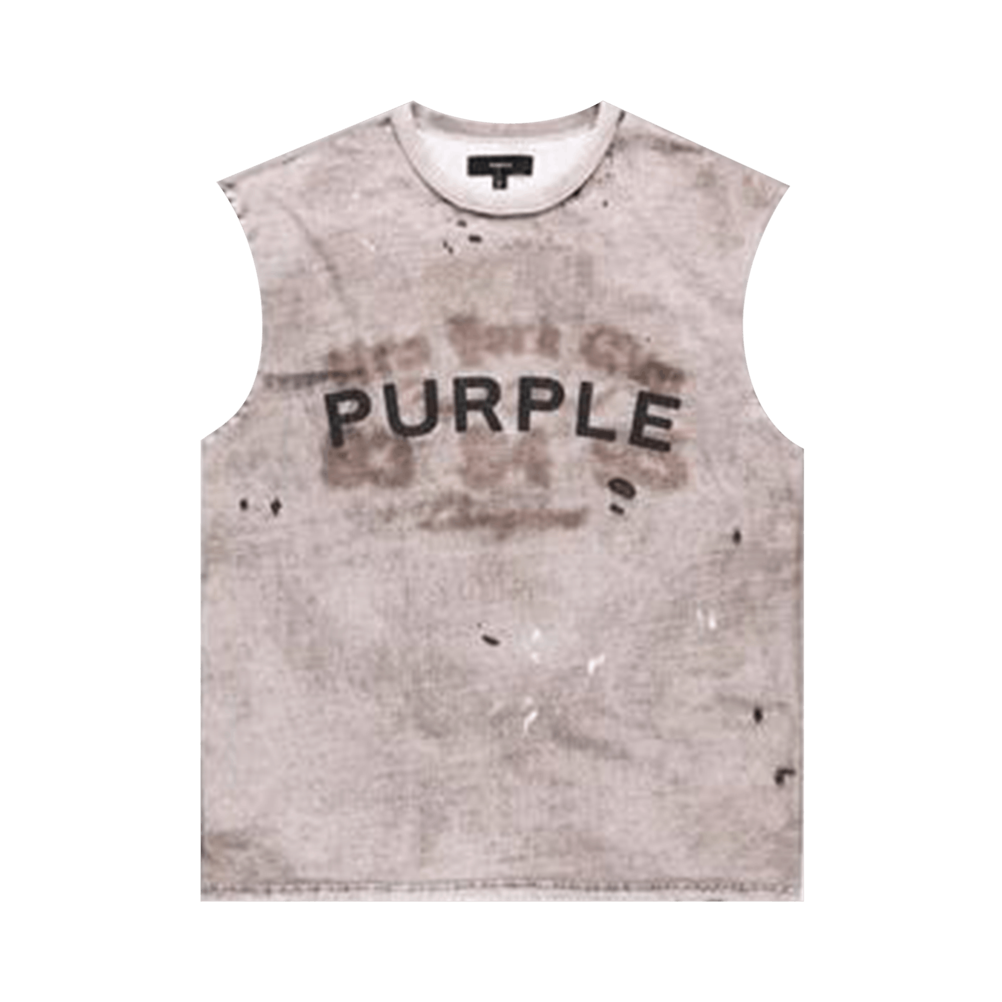 PURPLE BRAND Textured Sleeveless T-Shirt 'Brown'