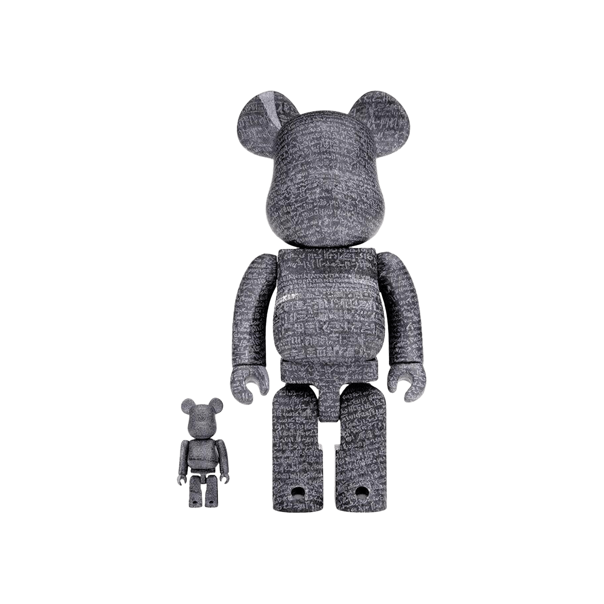 BE@RBRICK The British Museum The Rosetta Stone 100% & 400% Set 'Grey'