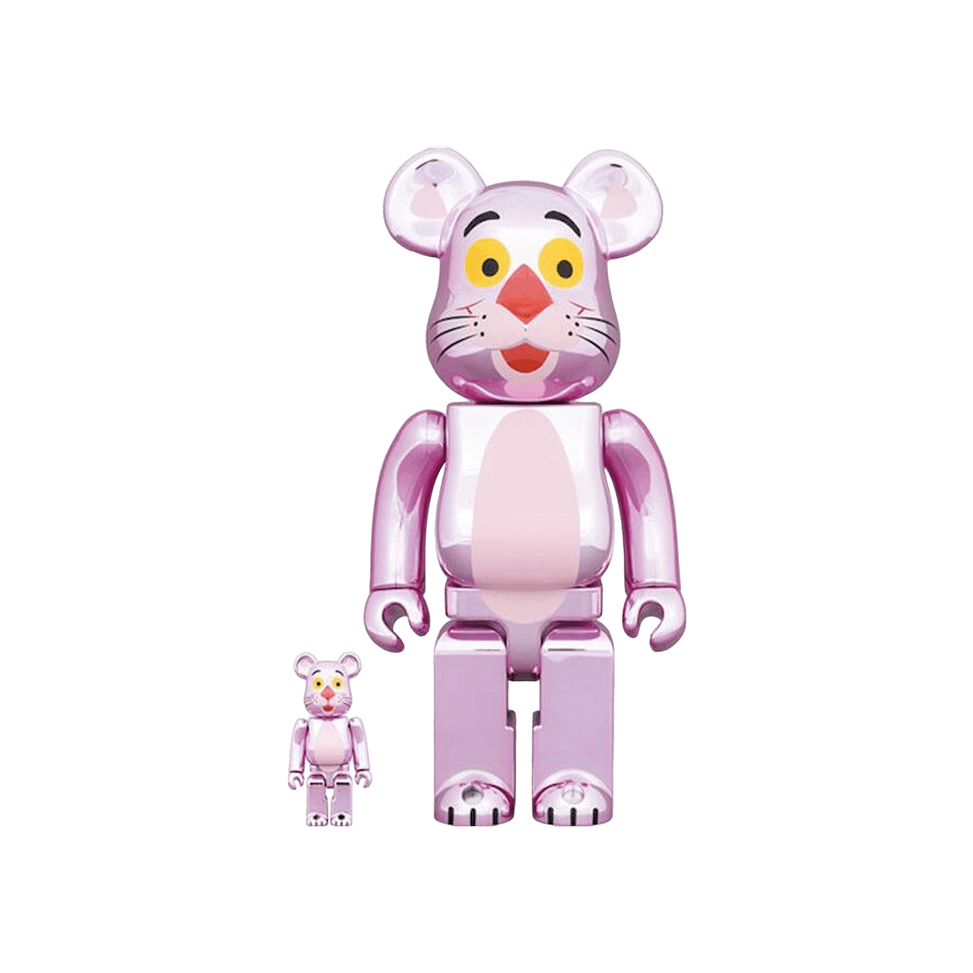 BE@RBRICK Pink Panther 100% & 400% Set 'Chrome'