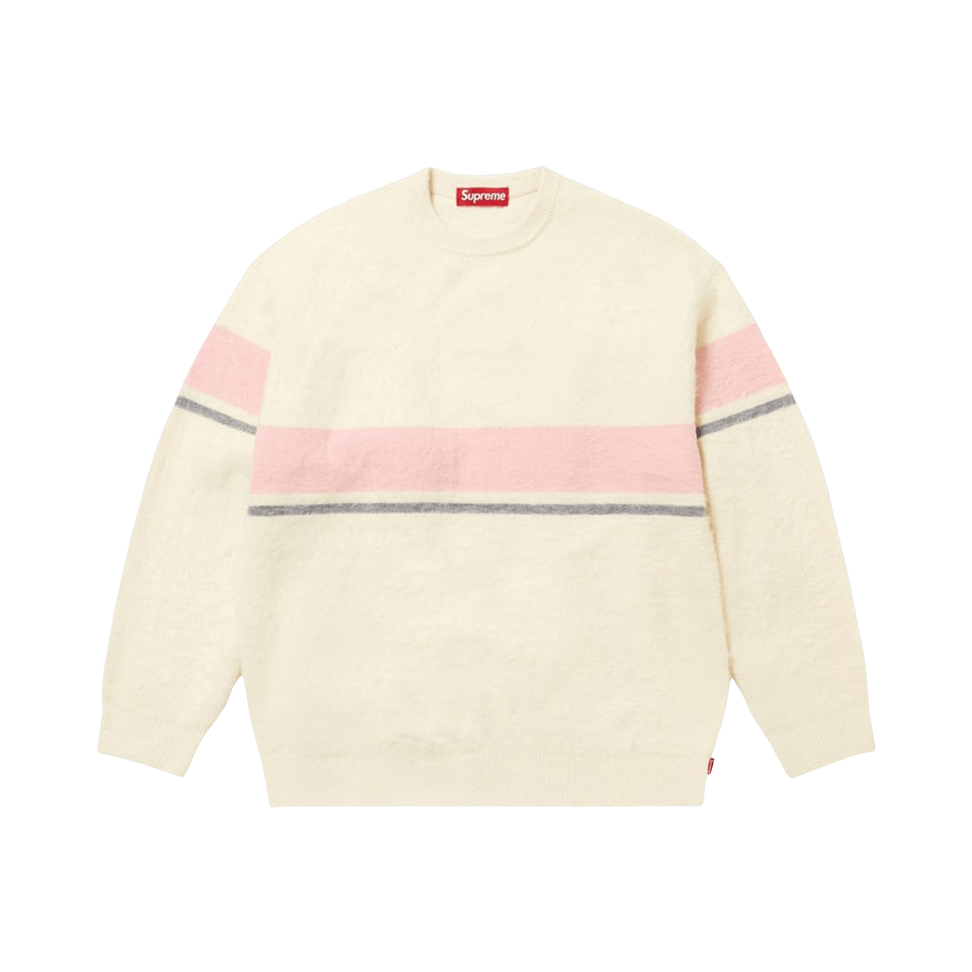 Supreme Brushed Stripe Sweater 'Ivory'