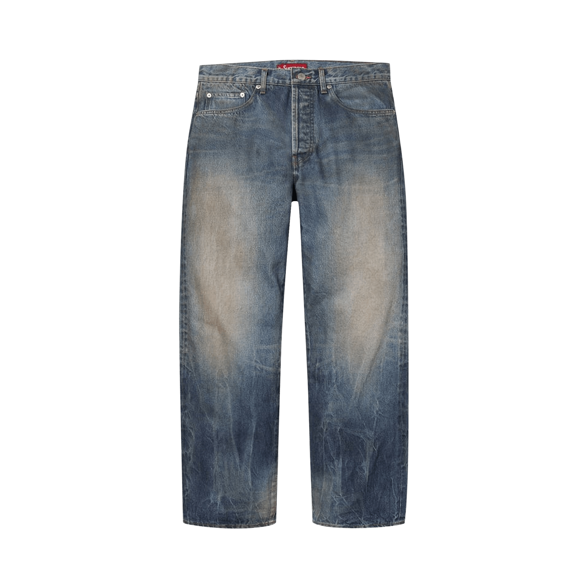 Supreme Distressed Loose Fit Selvedge Jean 'Washed Indigo'