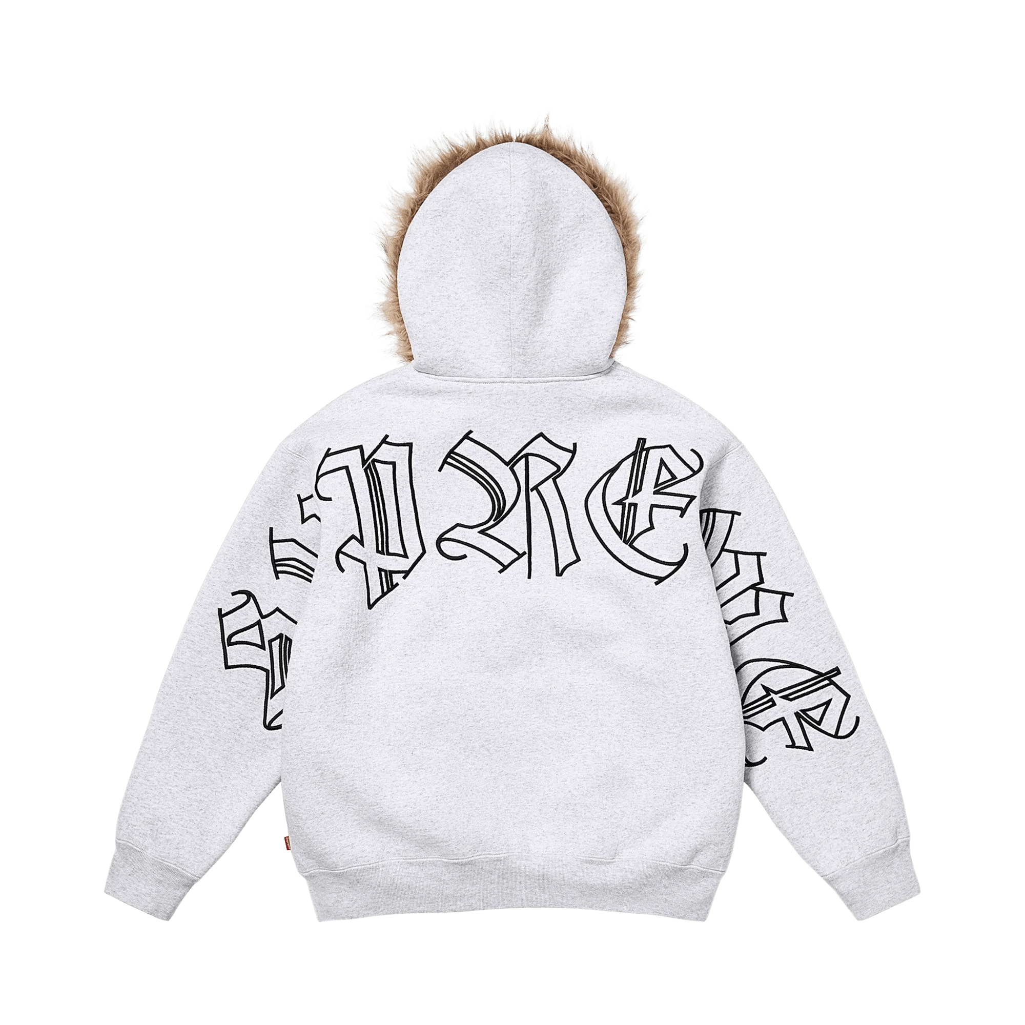 Supreme Faux Fur Zip Up Hooded Sweatshirt 'Ash Grey'