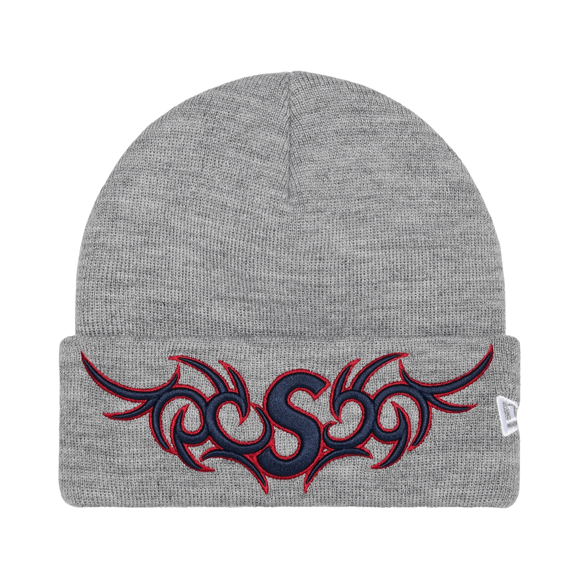 Supreme New Era Tribal S Logo Beanie 'Heather Grey'