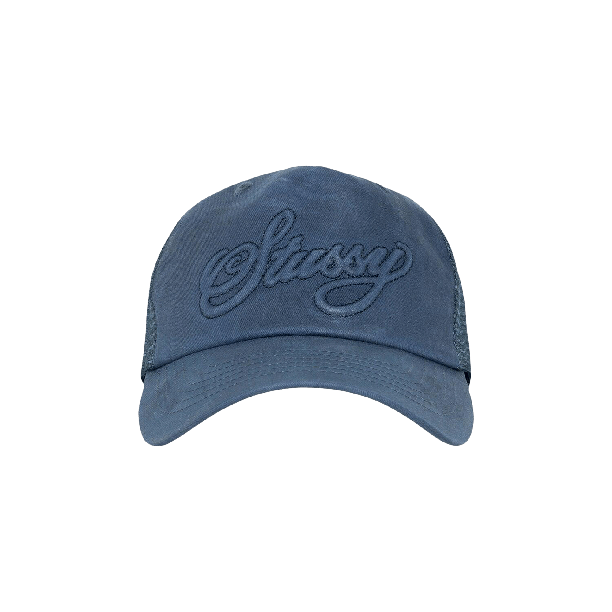 Stussy Cursive Stitch Trucker Hat 'Navy'