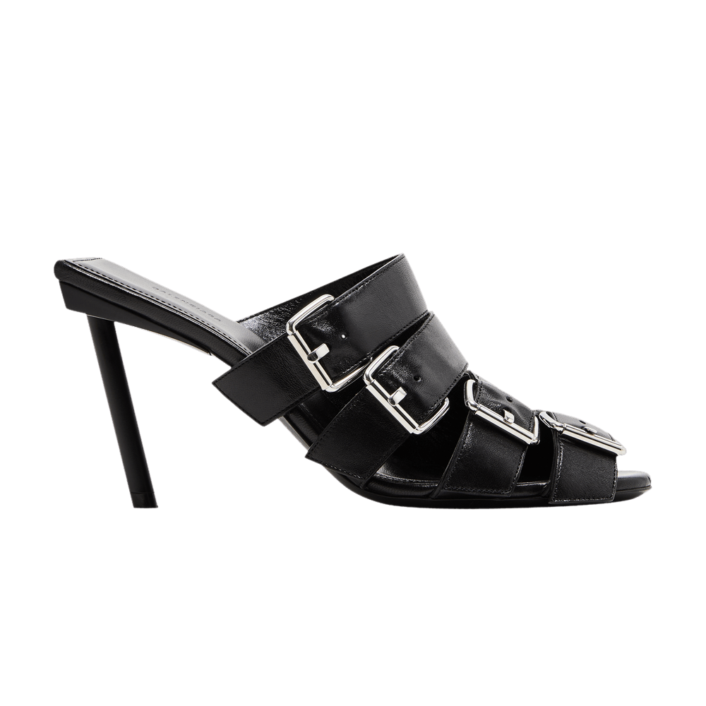 Balenciaga Wmns Buckle Strap Sandal 'Black Silver'