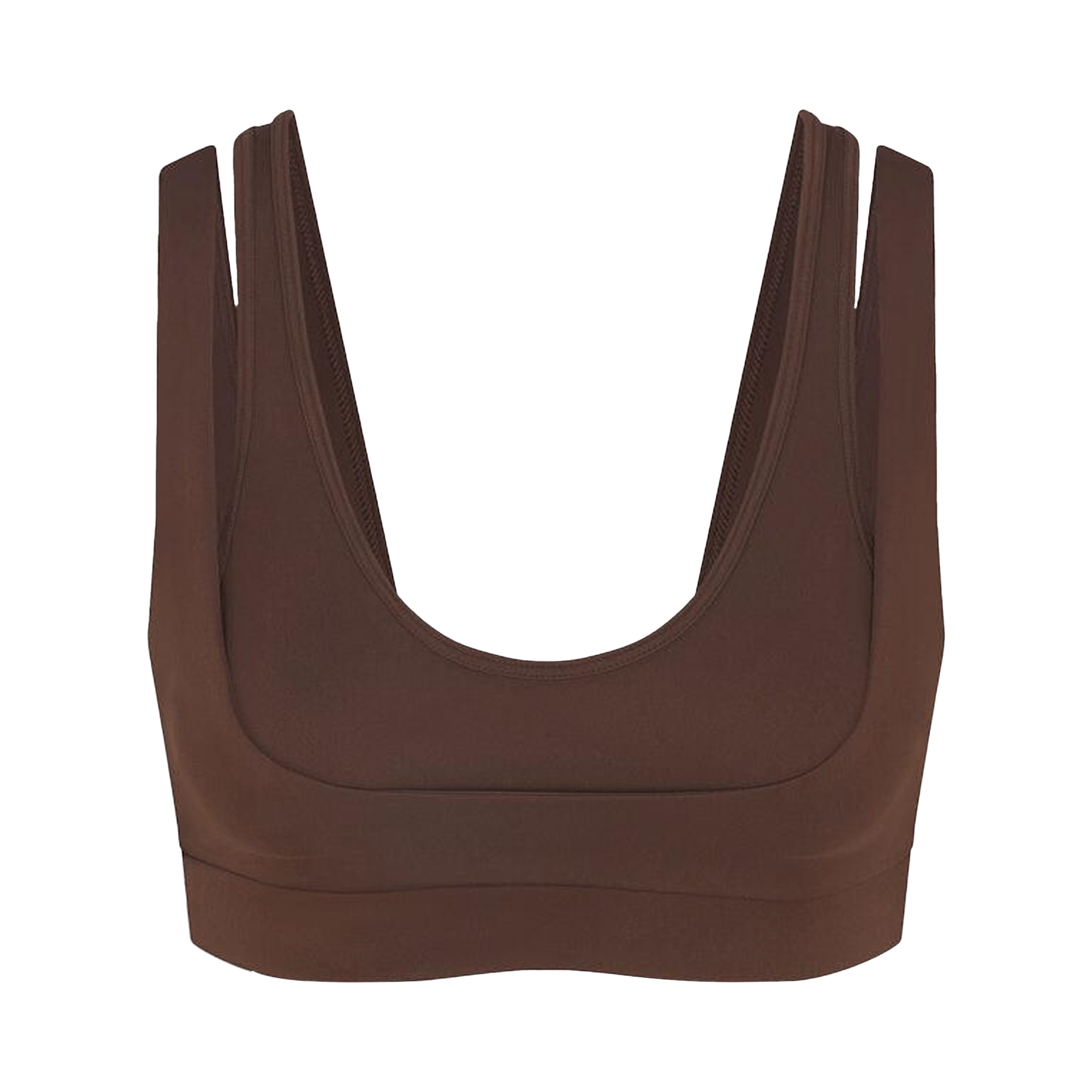 NikeSKIMS Matte Double Strap Scoop Bra 'Dark Sepia'