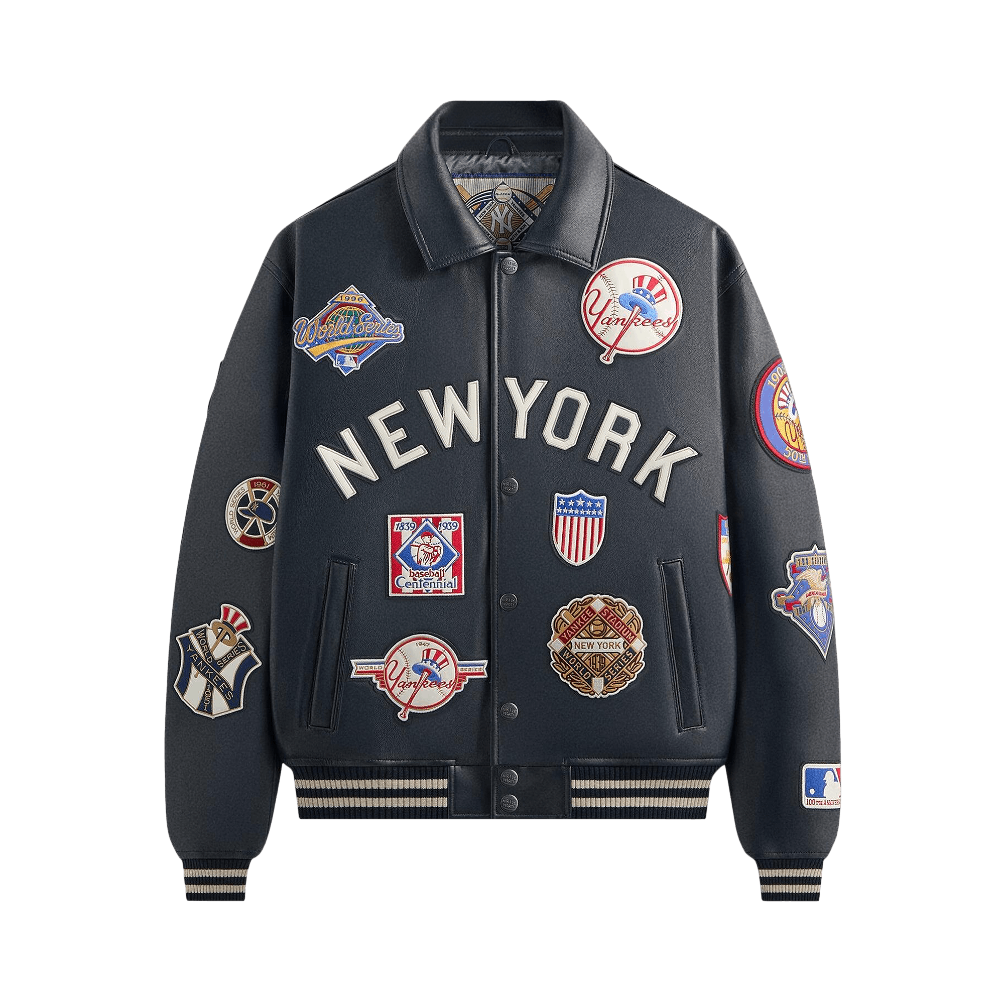 Kith x Avirex For The New York Yankees Leather Jacket 'Nocturnal'