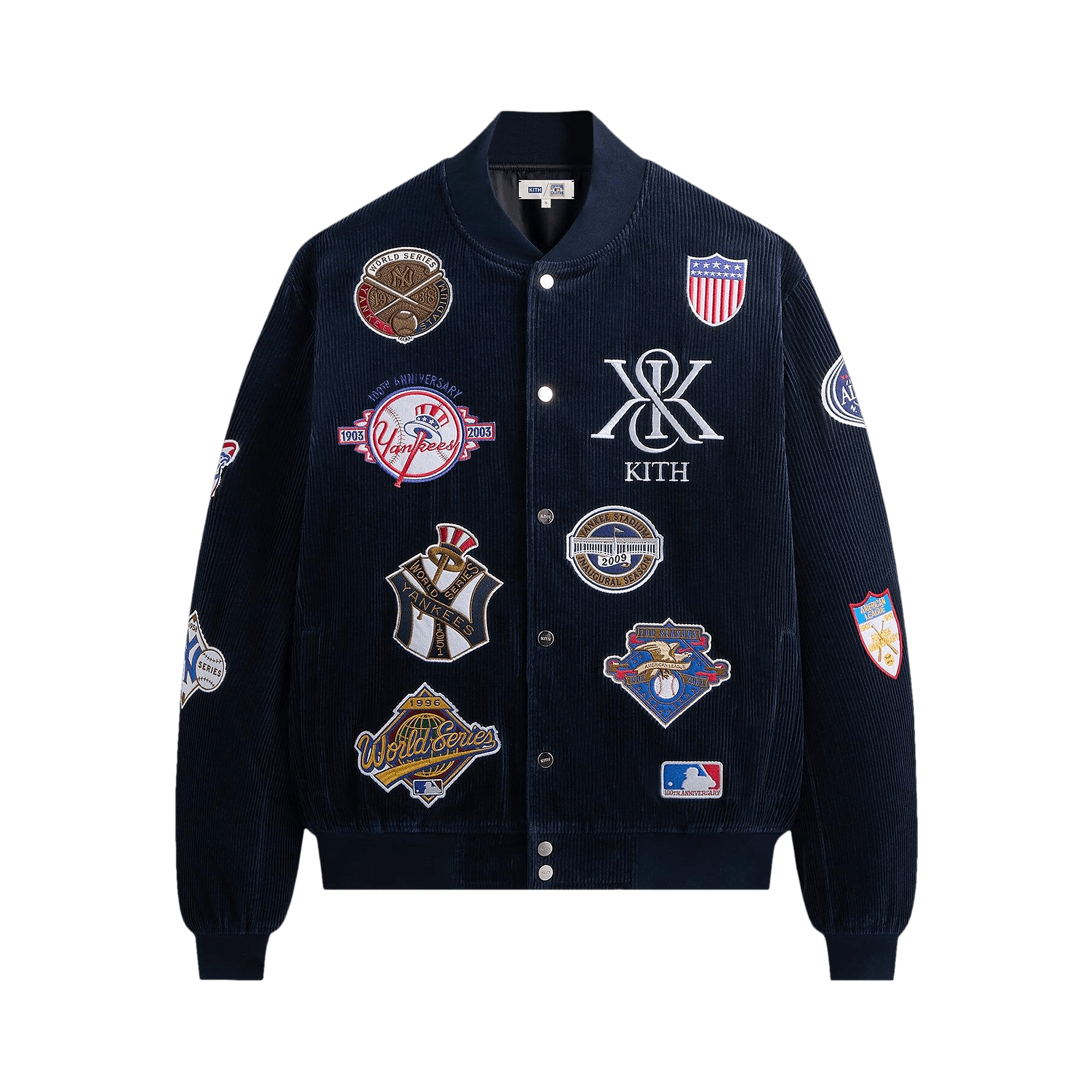 Kith For The New York Yankees Corduroy Avery Bomber Jacket 'Nocturnal'