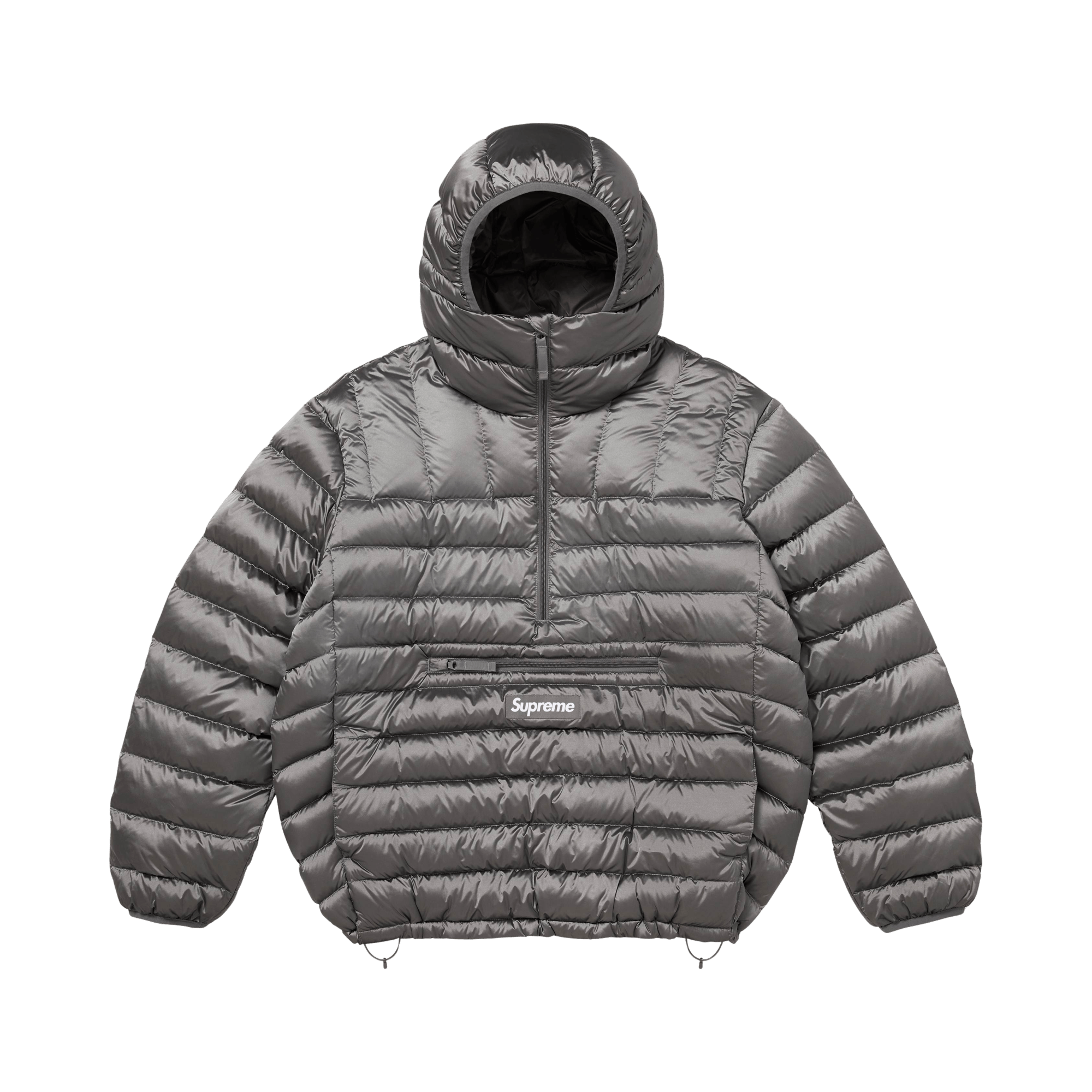 Supreme Micro Down Half Zip Hooded Pullover 'Silver'