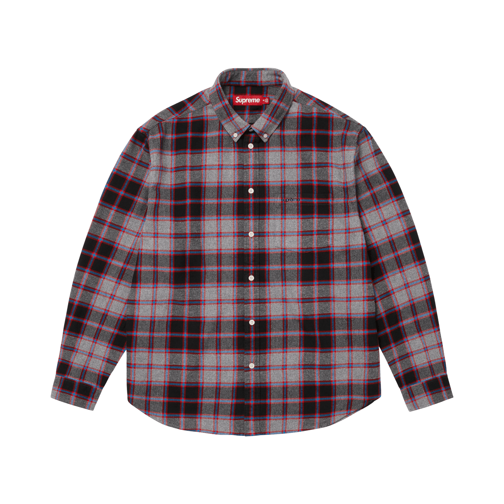 Supreme Plaid Flannel Shirt 'Grey'