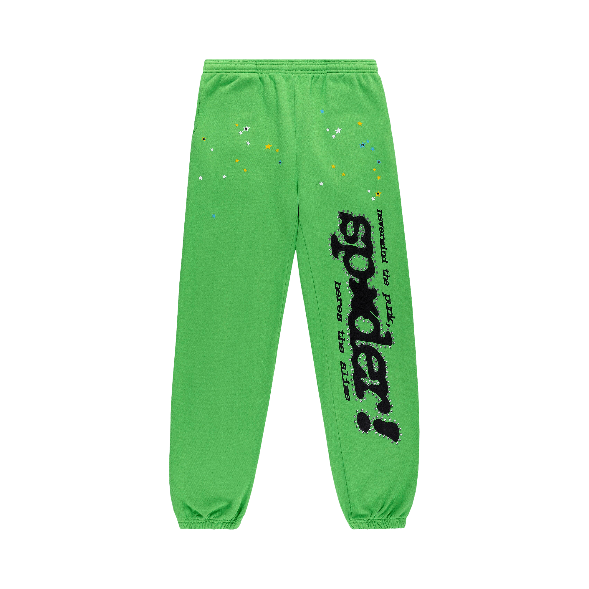 Sp5der Punk V2 Rhinestone Sweatpant 'Bright Green'
