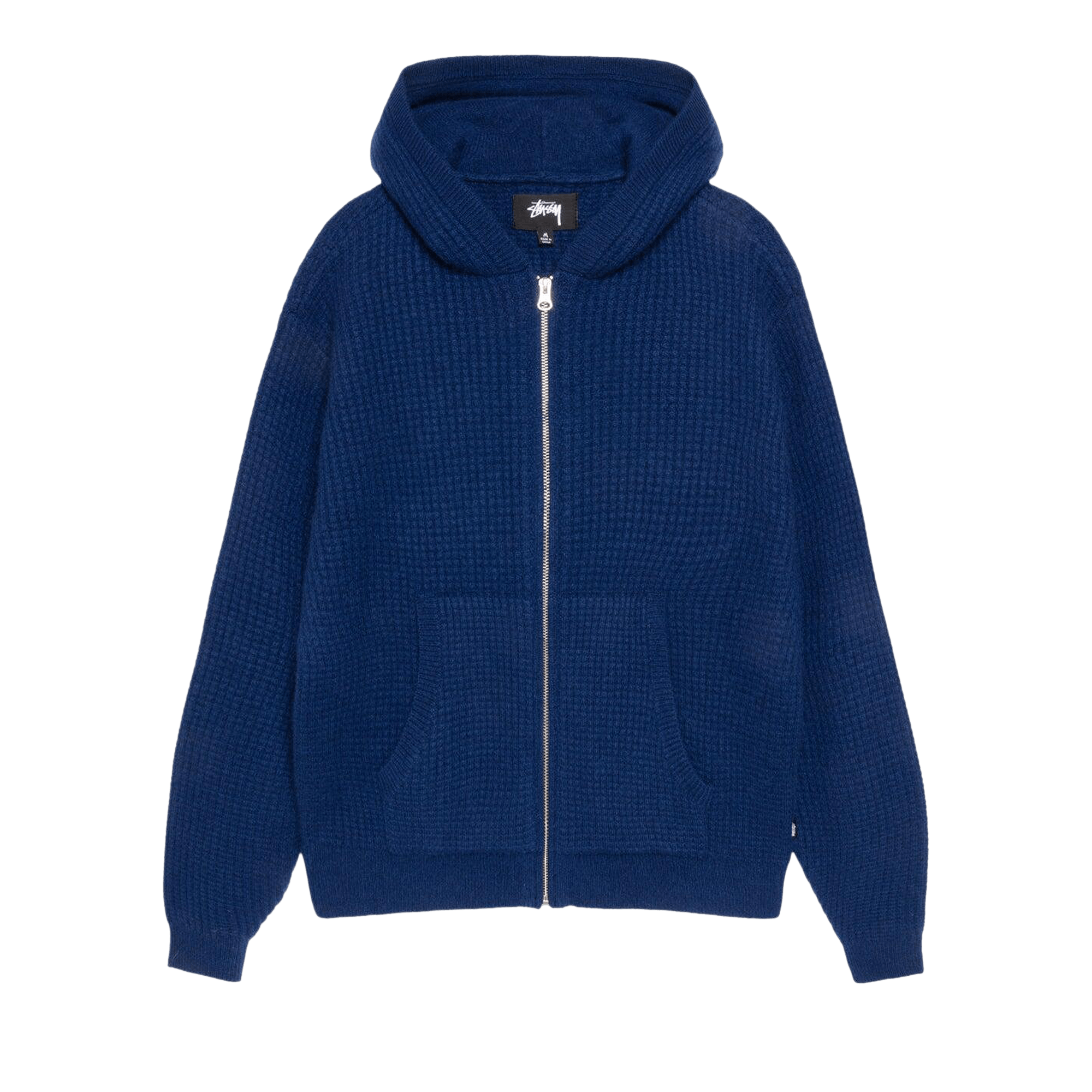 Stussy Waffle Cashmere Zip Hoodie 'Navy'
