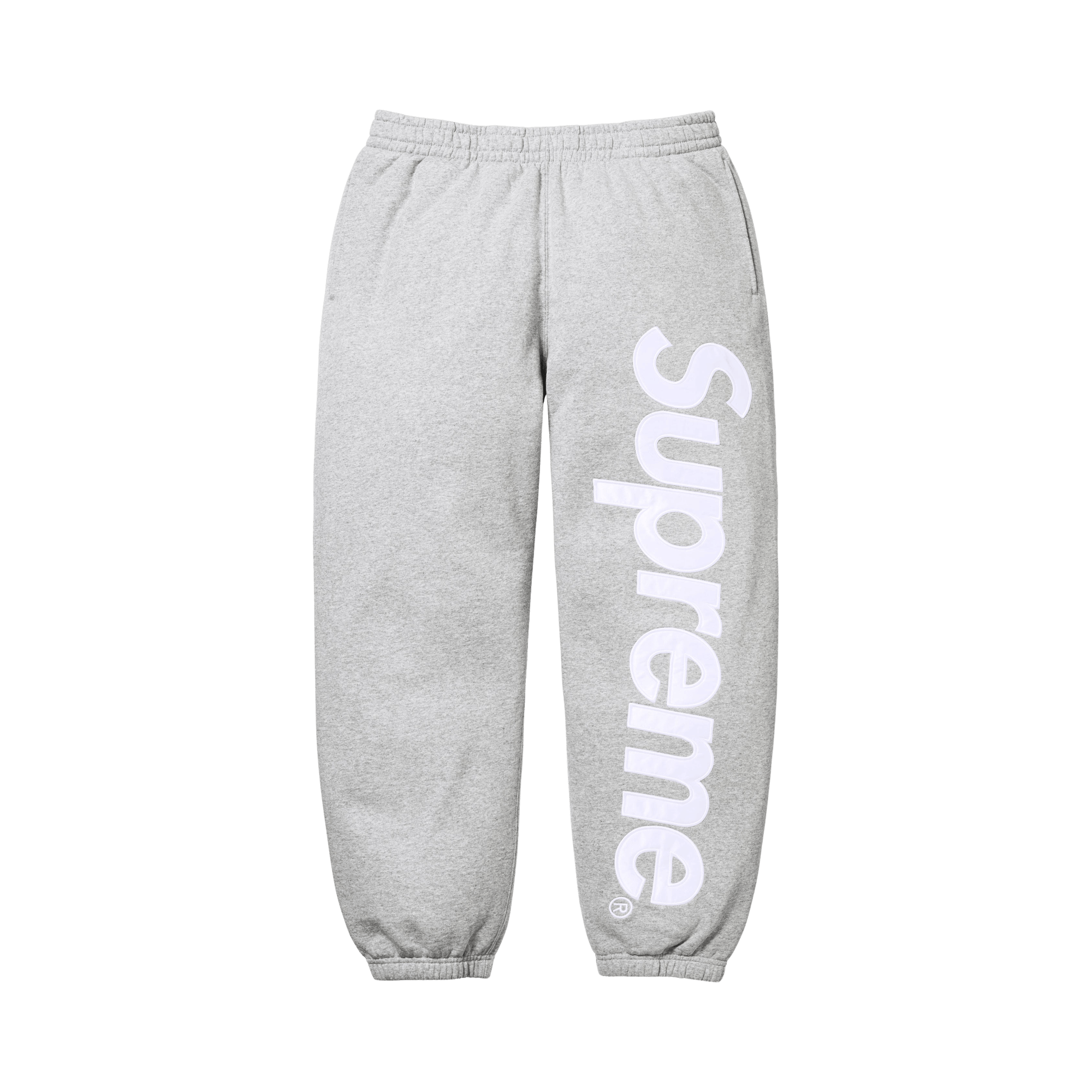 Supreme Satin Appliqué Sweatpant 'Heather Grey'