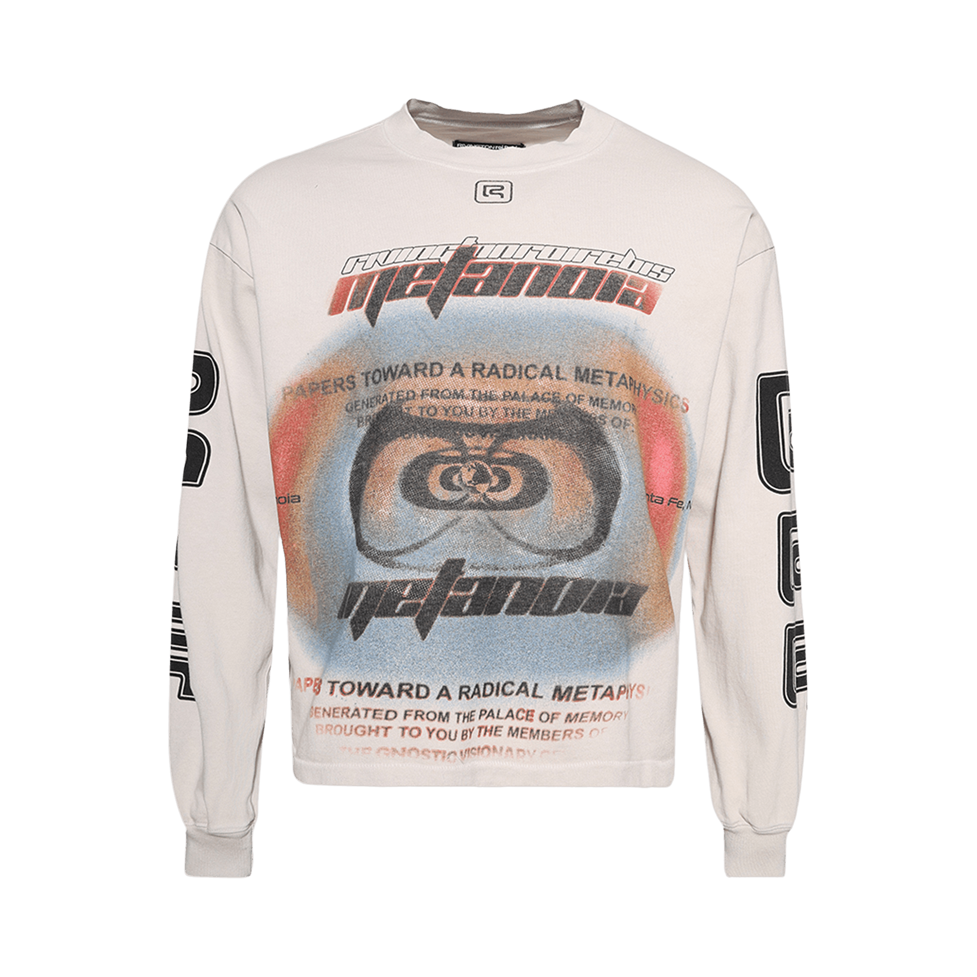 RIVINGTON roi Rebis Divinity Paper Garden Long-Sleeve Tee 'Light Grey'