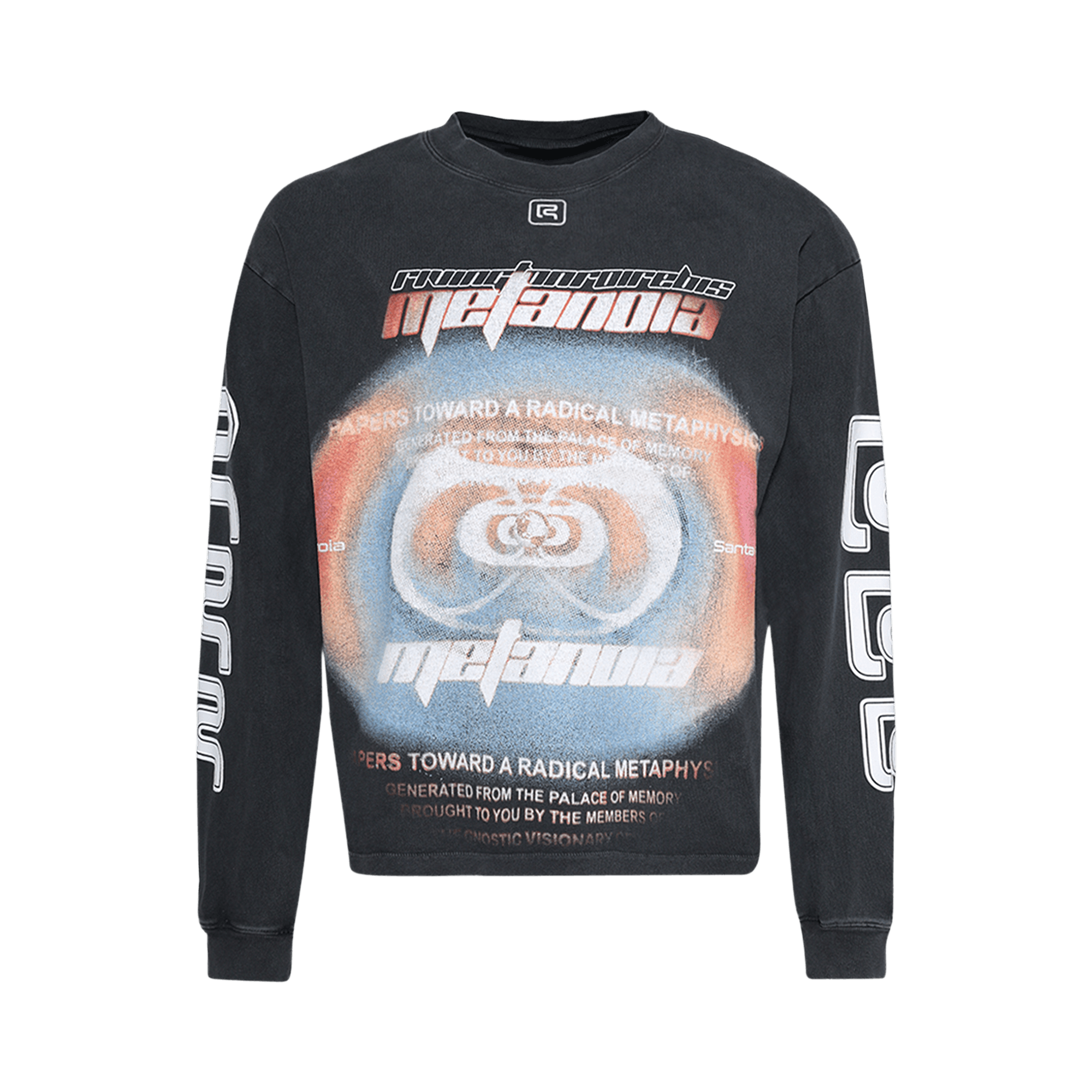 RIVINGTON roi Rebis Divinity Paper Garden Long-Sleeve Tee 'Faded Black'