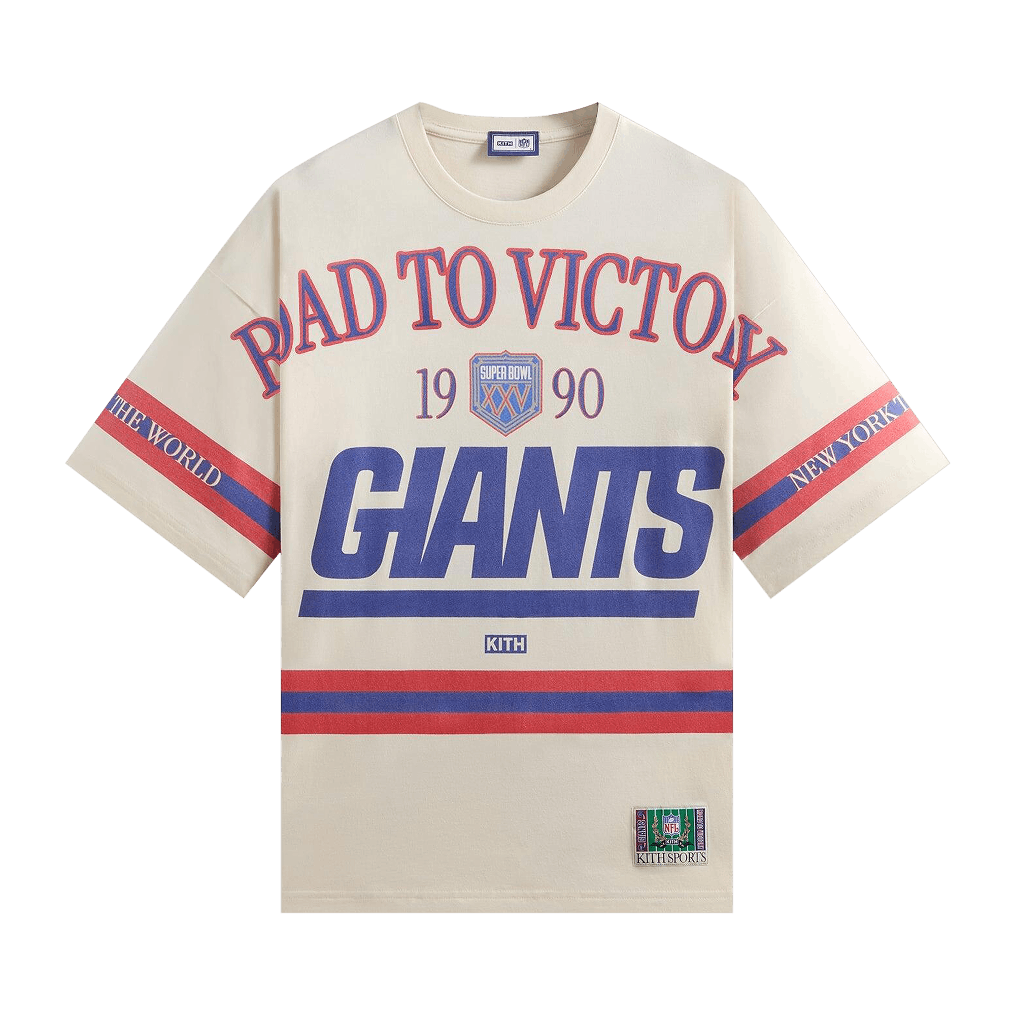 Kith For The NFL New York Giants Victory Vintage Bishop Tee 'Sandrift'