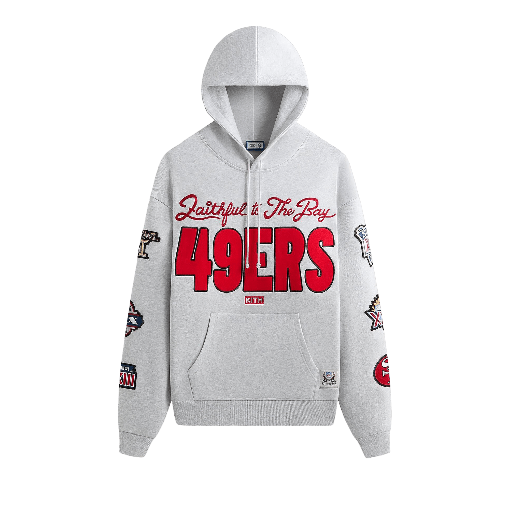 Kith For The NFL San Francisco 49ers Faithful Vintage Hoodie 'Light Heather Grey'