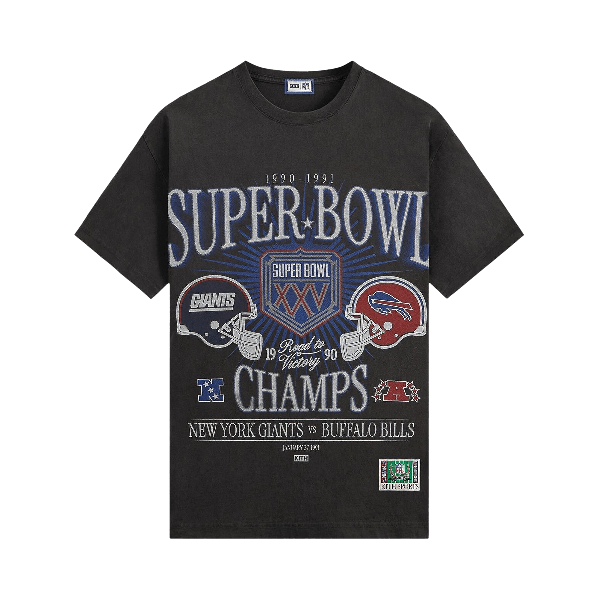 Kith For The NFL Super Bowl Vintage Bishop Tee 'Black'