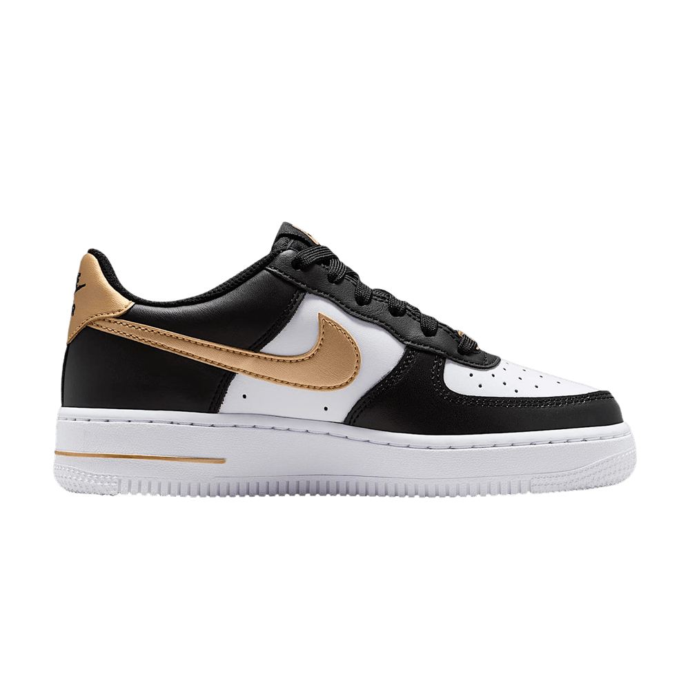 Nike Air Force 1 GS 'Black White Metallic Gold'
