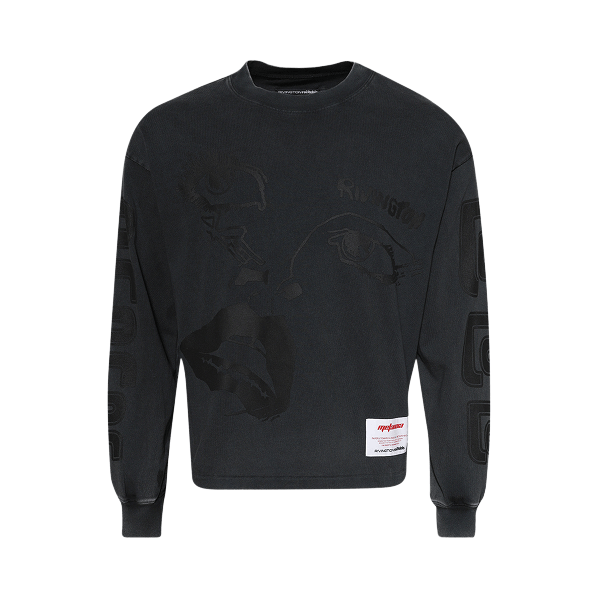 RIVINGTON roi Rebis Bad Eyes Garden Long-Sleeve Tee 'Washed Black'