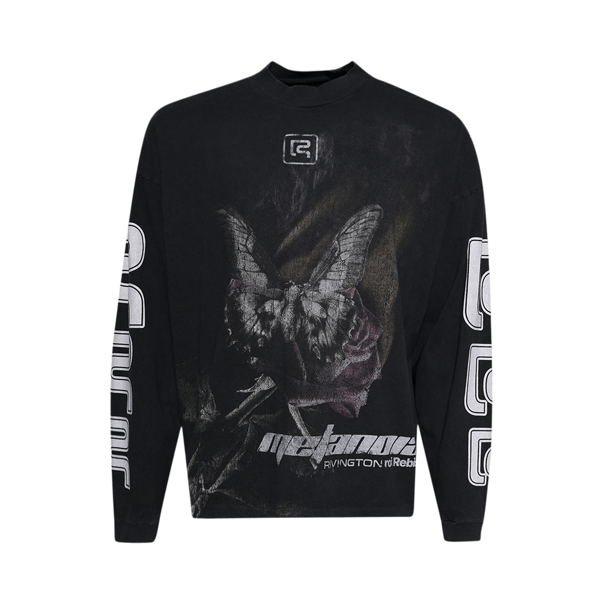 RIVINGTON roi Rebis Metamoth Vintage Long-Sleeve Tee 'Jet Black'