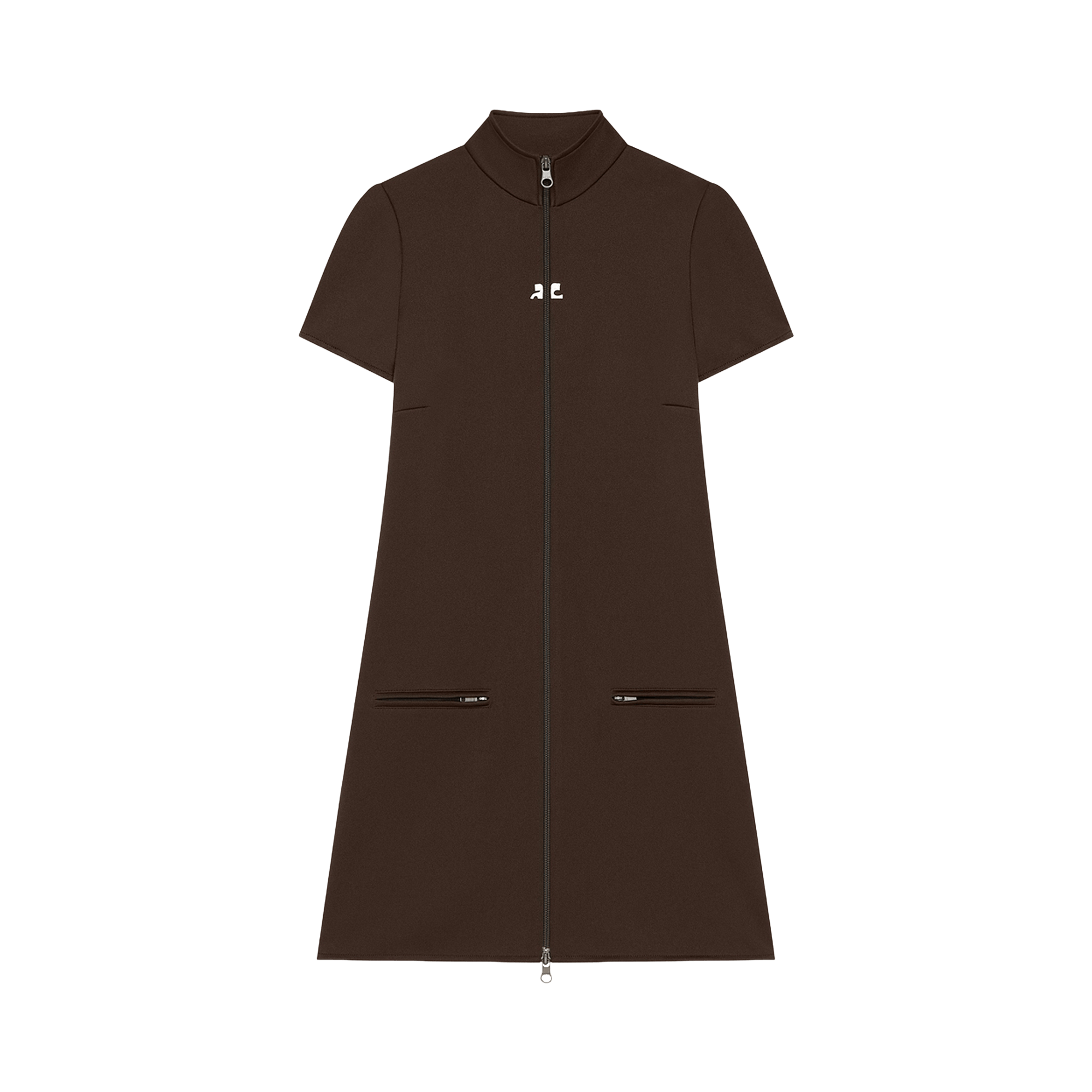 Courrèges Interlock Tracksuit Mini Dress 'Chocolate'