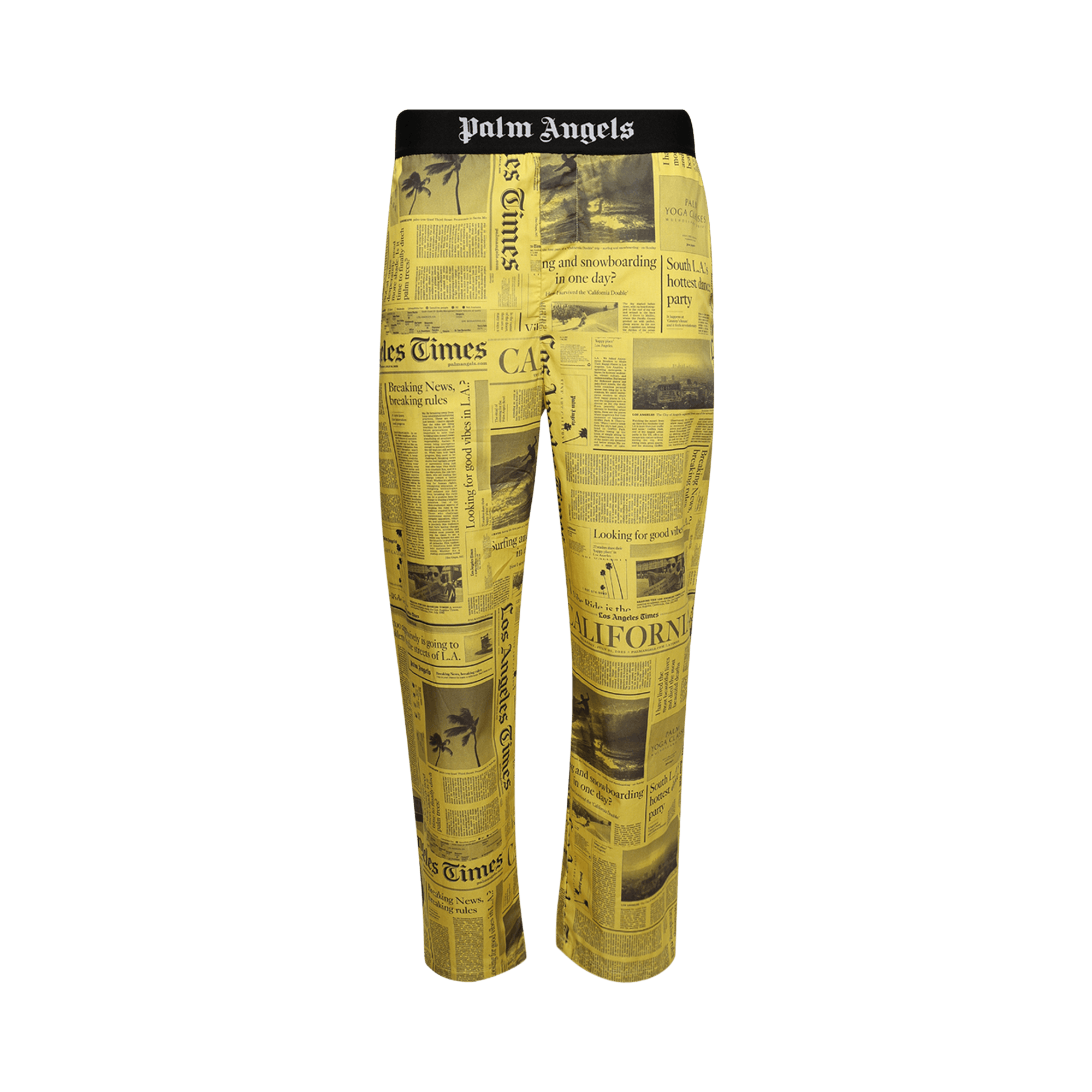 Palm Angels x La Times News Pants 'Yellow / Black'