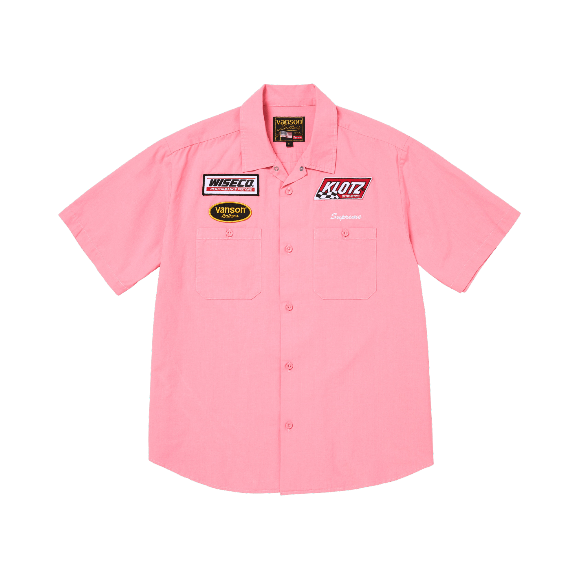 Supreme x Vanson Leathers Short-Sleeve Work Shirt 'Pink'
