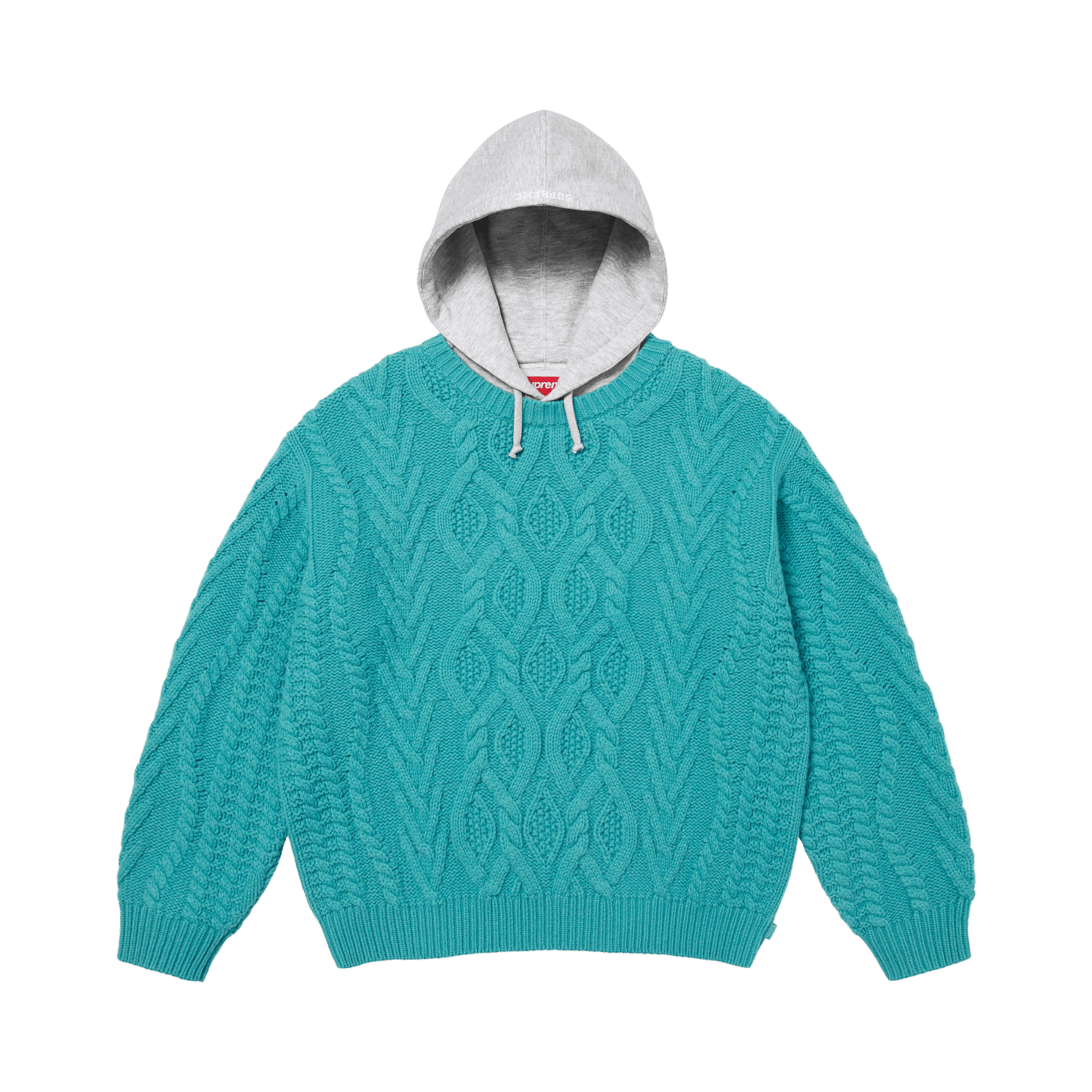 Supreme Cable Hooded Sweater 'Teal'