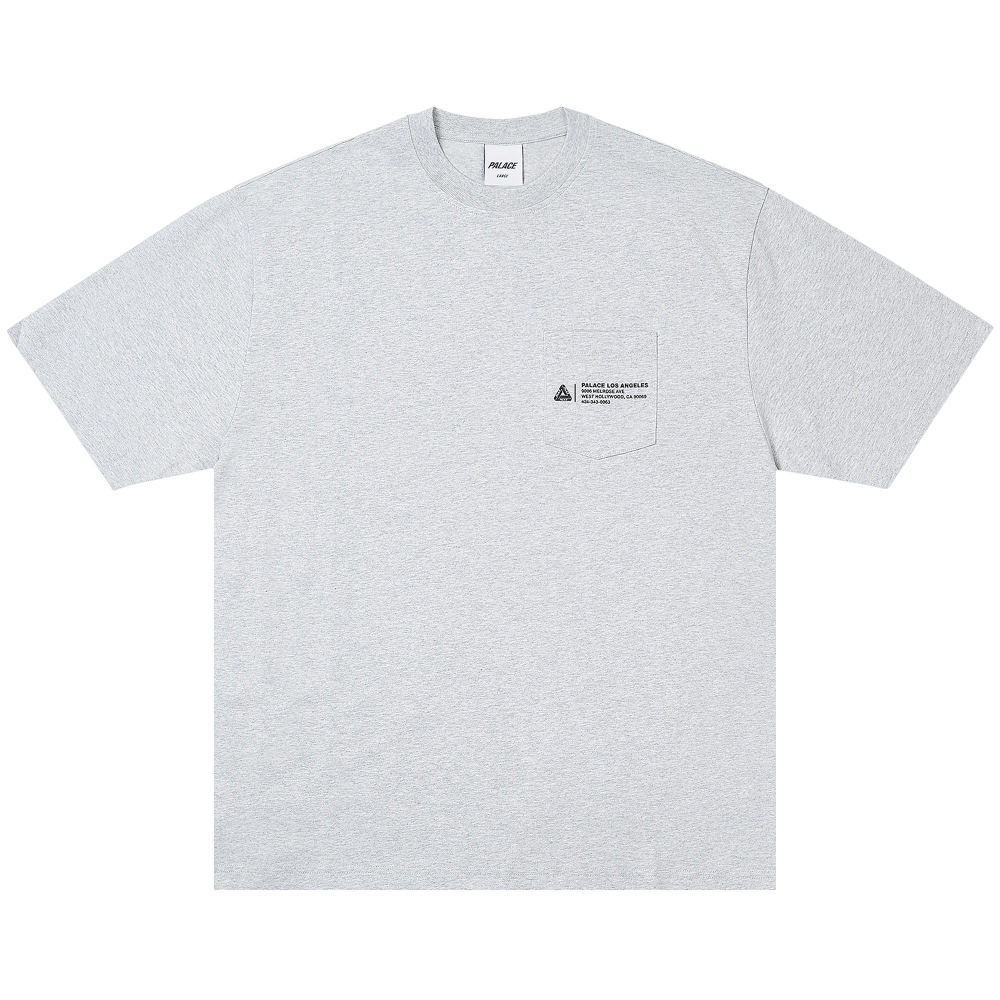 Palace Shop Locator Pocket T-Shirt 'Grey Marl'