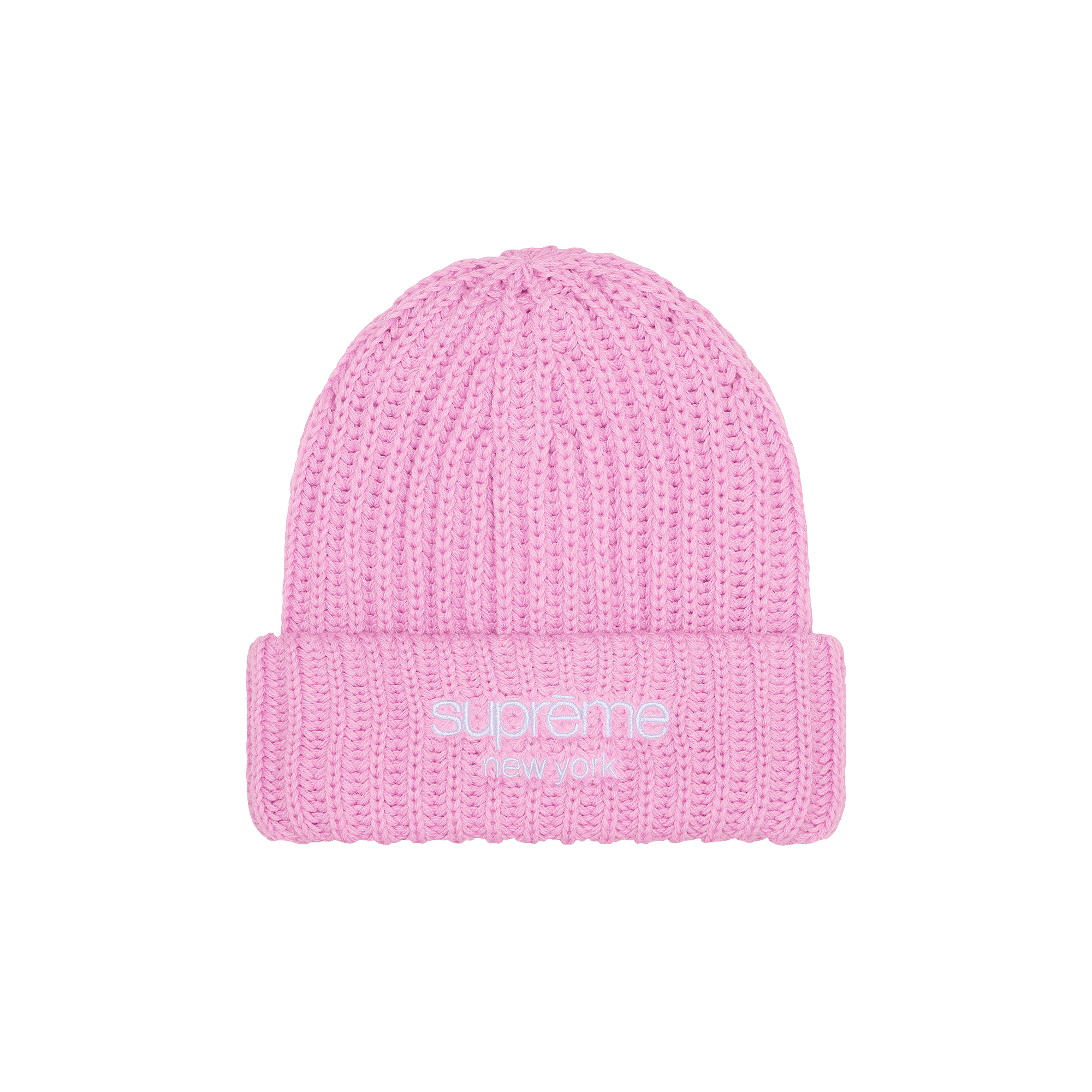 Supreme Chunky Rib Classic Logo Beanie 'Pink'