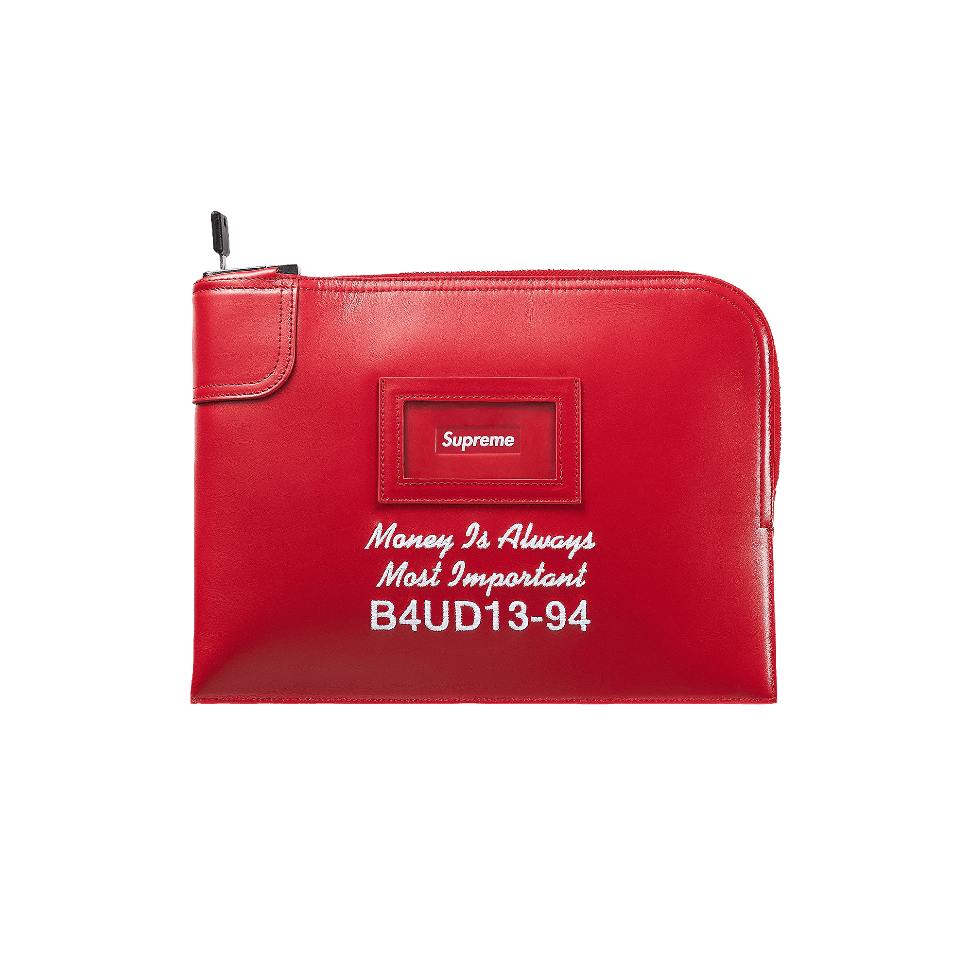 Supreme Leather Money Bag 'Red'