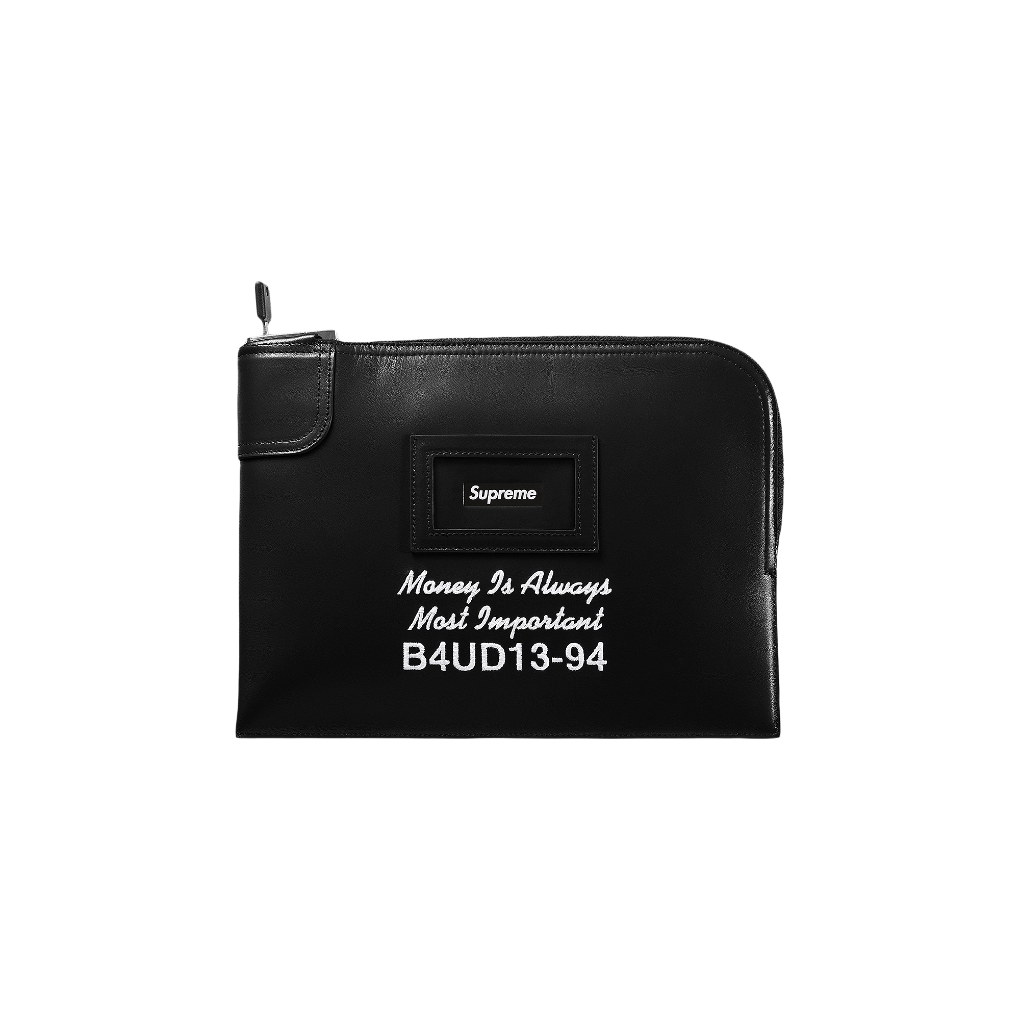 Supreme Leather Money Bag 'Black'