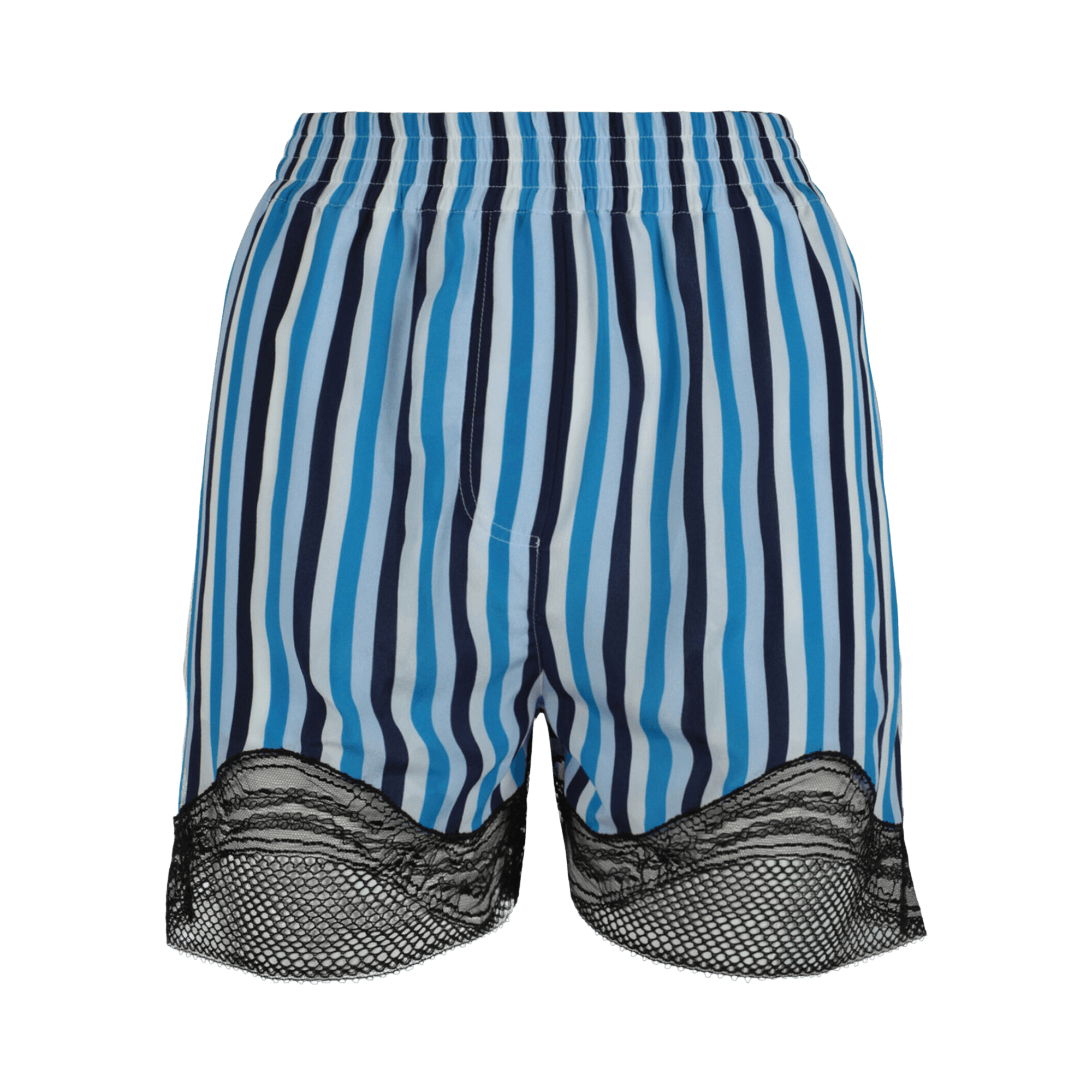 Burberry Lace Trim Stripe Silk Shorts 'Blue'