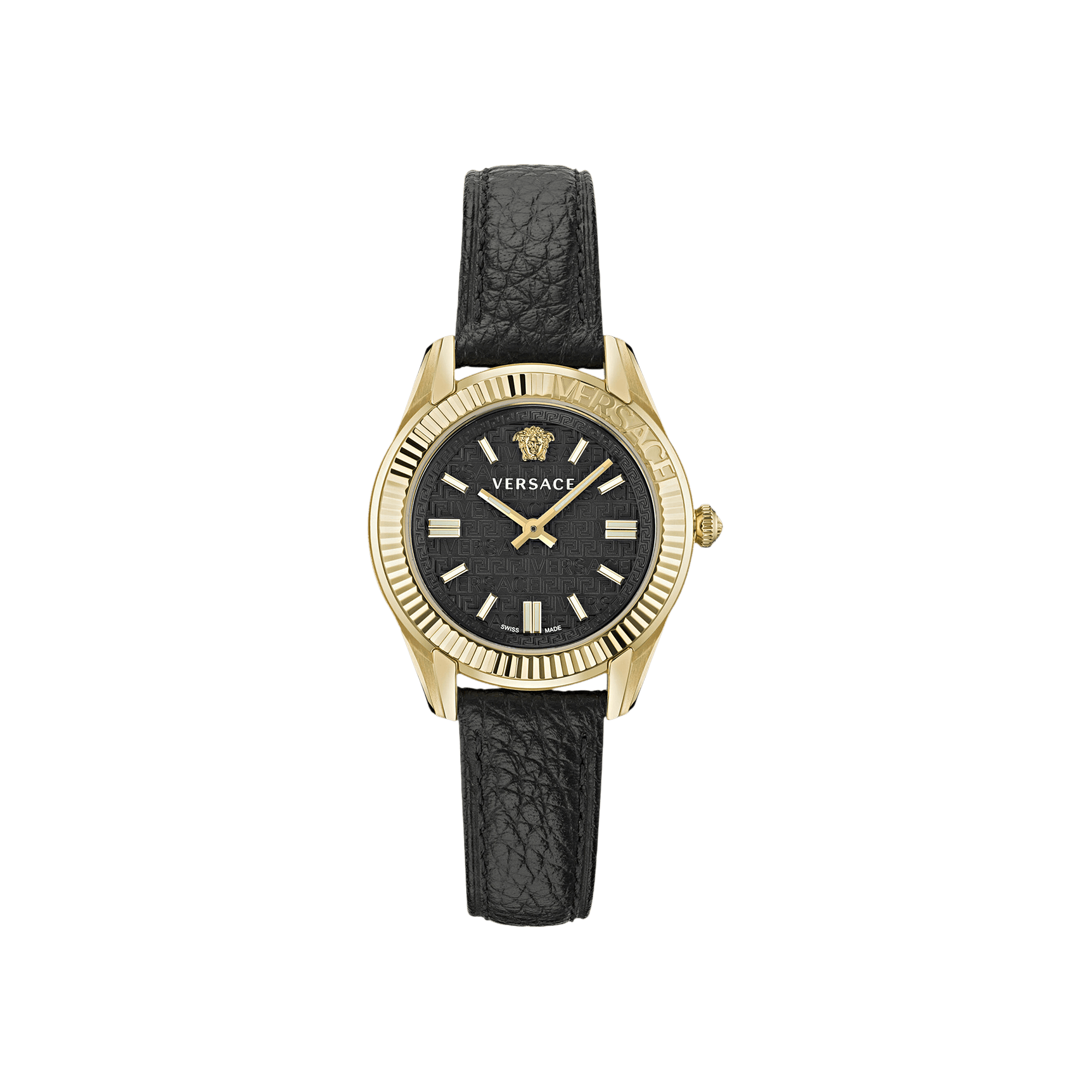 Versace Greca Time Leather Watch 'Gold'