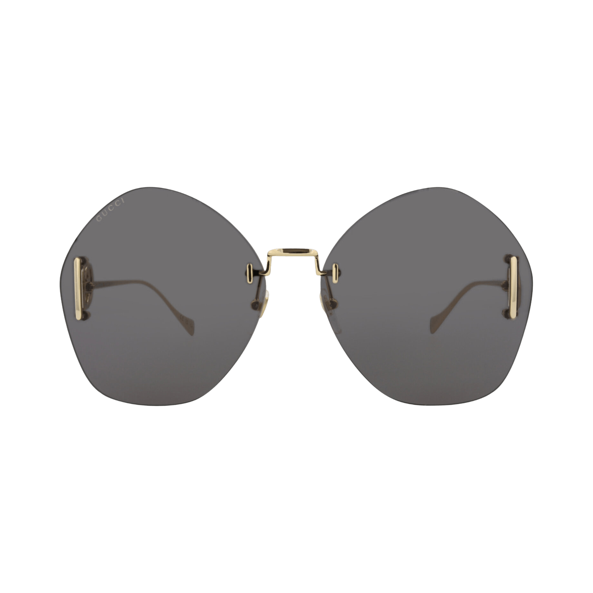 Gucci Round Frame Metal Sunglasses 'Gold/Grey'