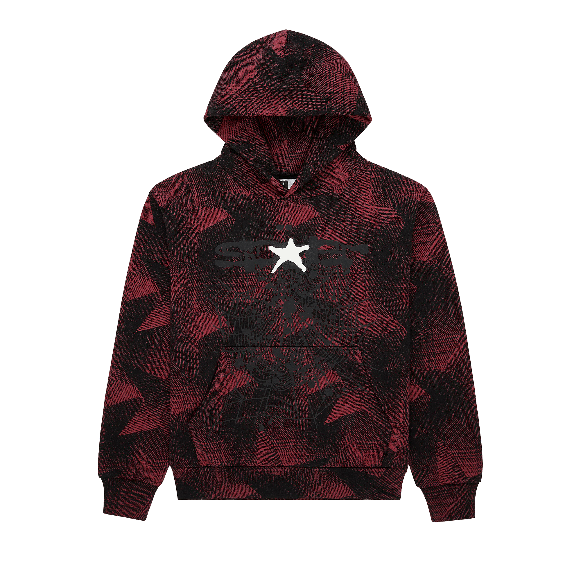 Sp5der Plaid Splatt Hoodie 'Black'