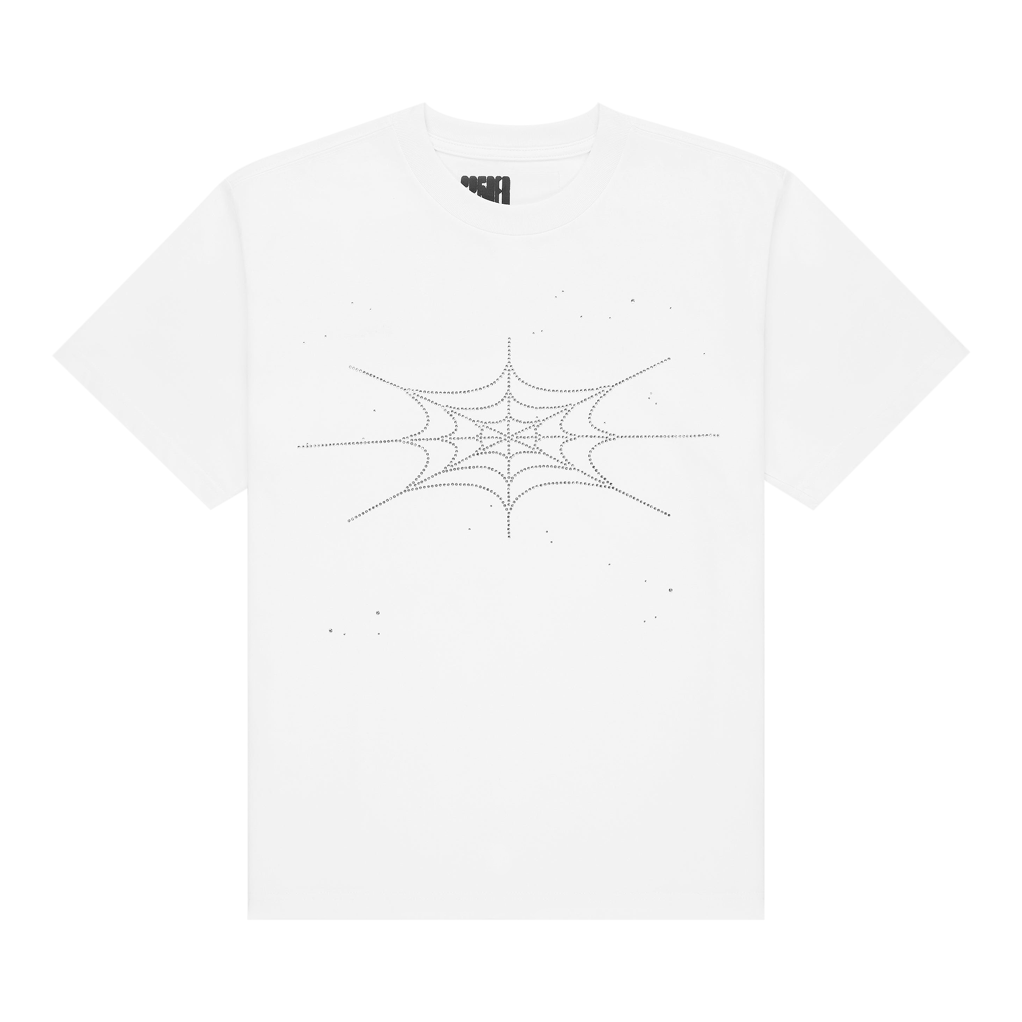 Sp5der Rhinestone Silk Tee 'White'