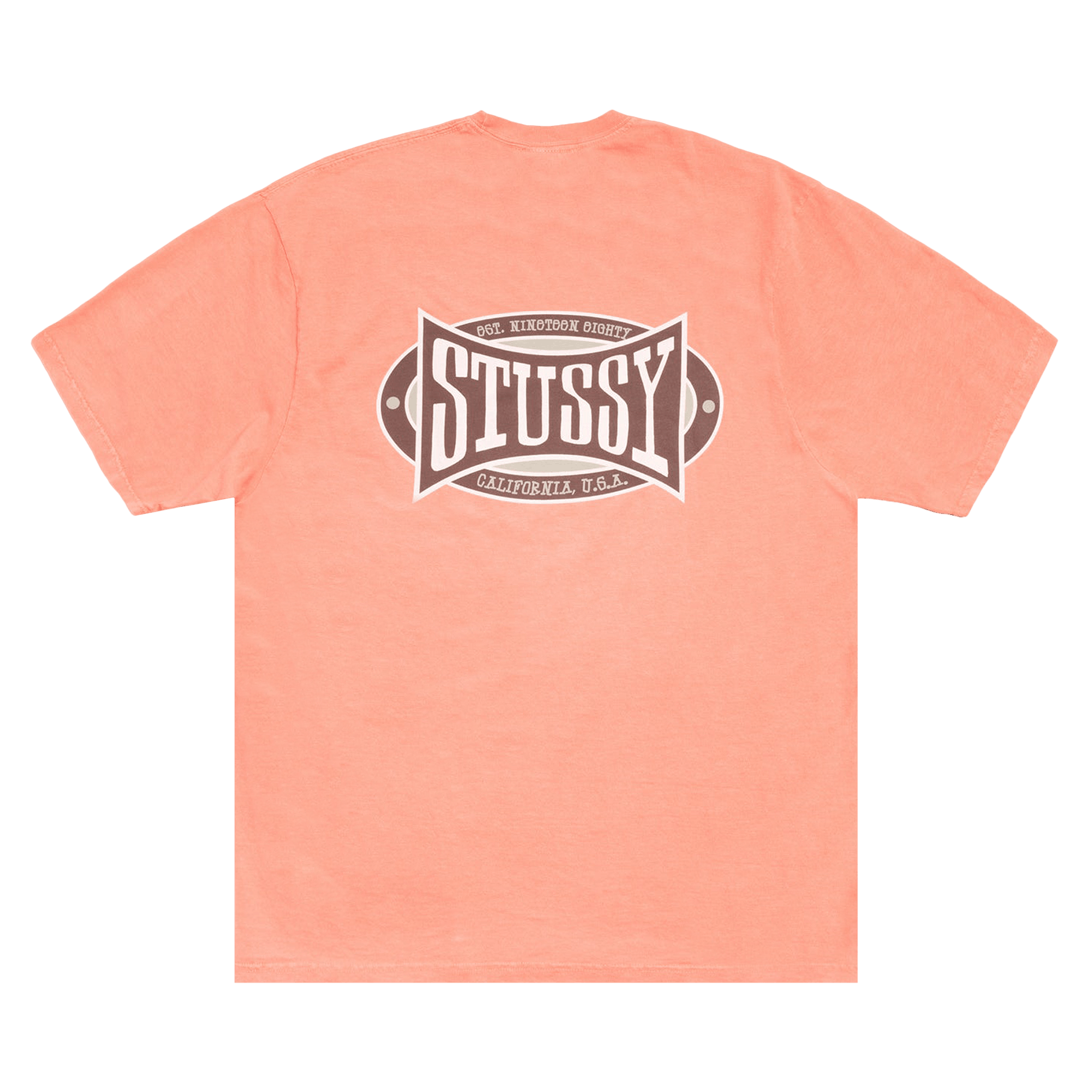 Stussy Champion Oval Tee Pigment Dyed 'Sherbert'