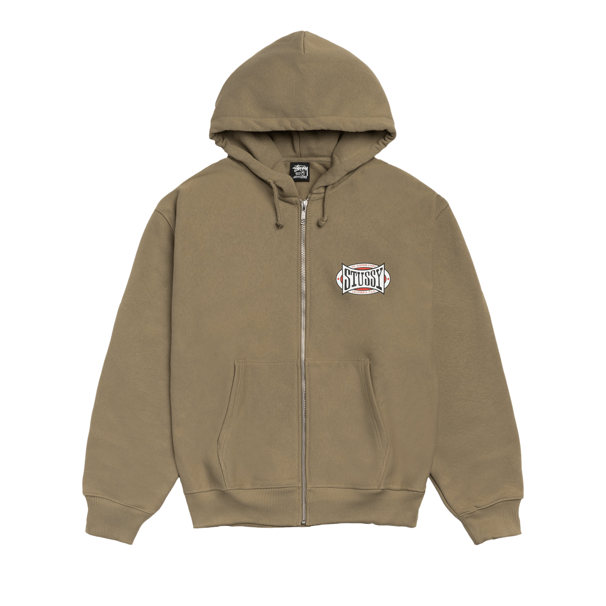 Stussy Champion Oval Zip Hoodie 'Army'