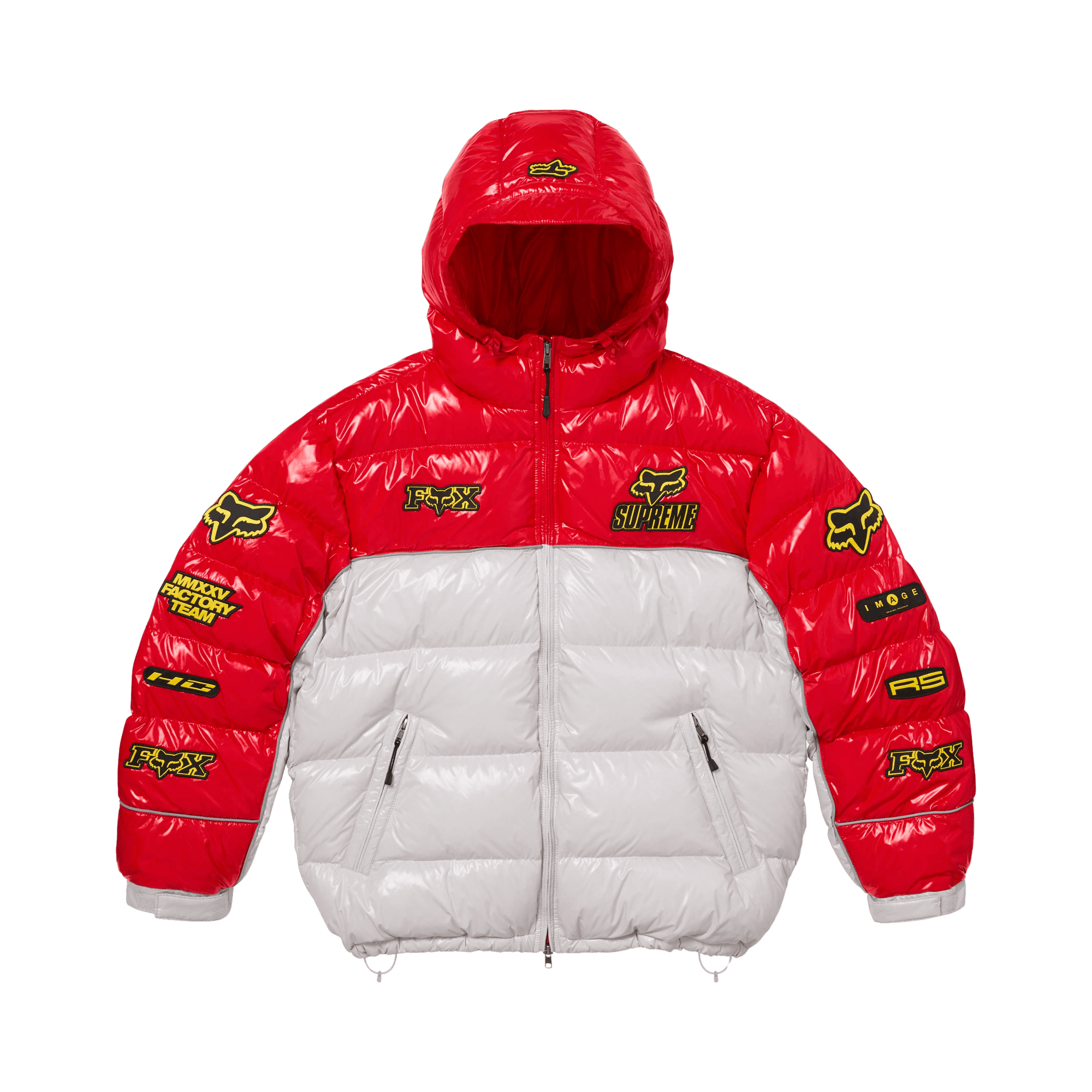 Supreme x Fox Racing Shiny Down Puffer Jacket 'White'