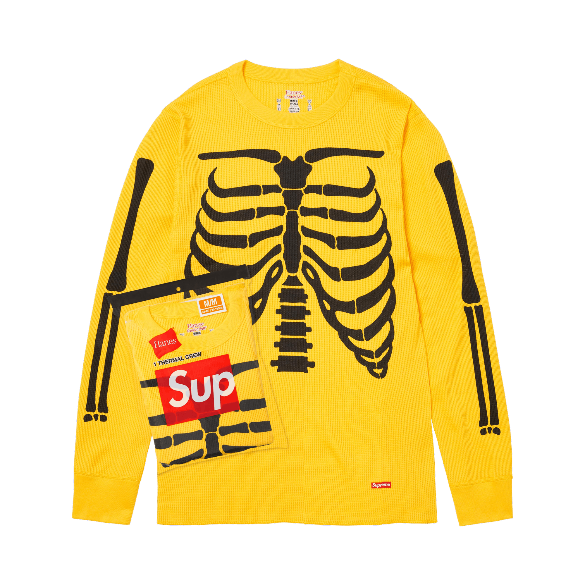 Supreme x Hanes Bones Thermal Crew (1 Pack) 'Yellow'