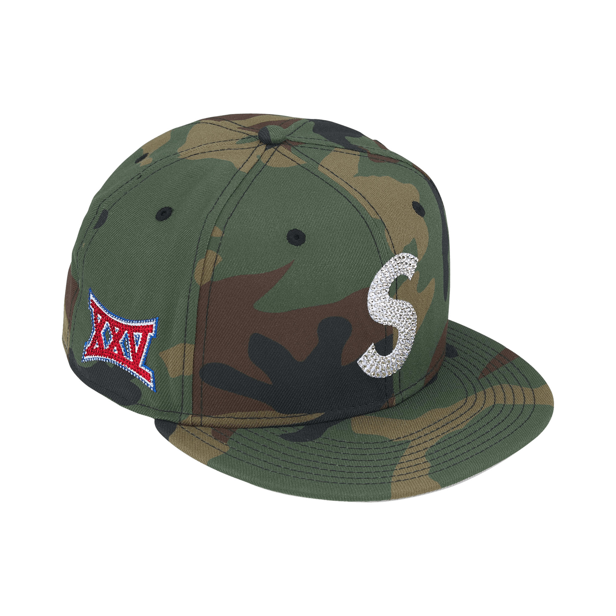 Supreme Swarovski S Logo New Era 'Woodland Camo'