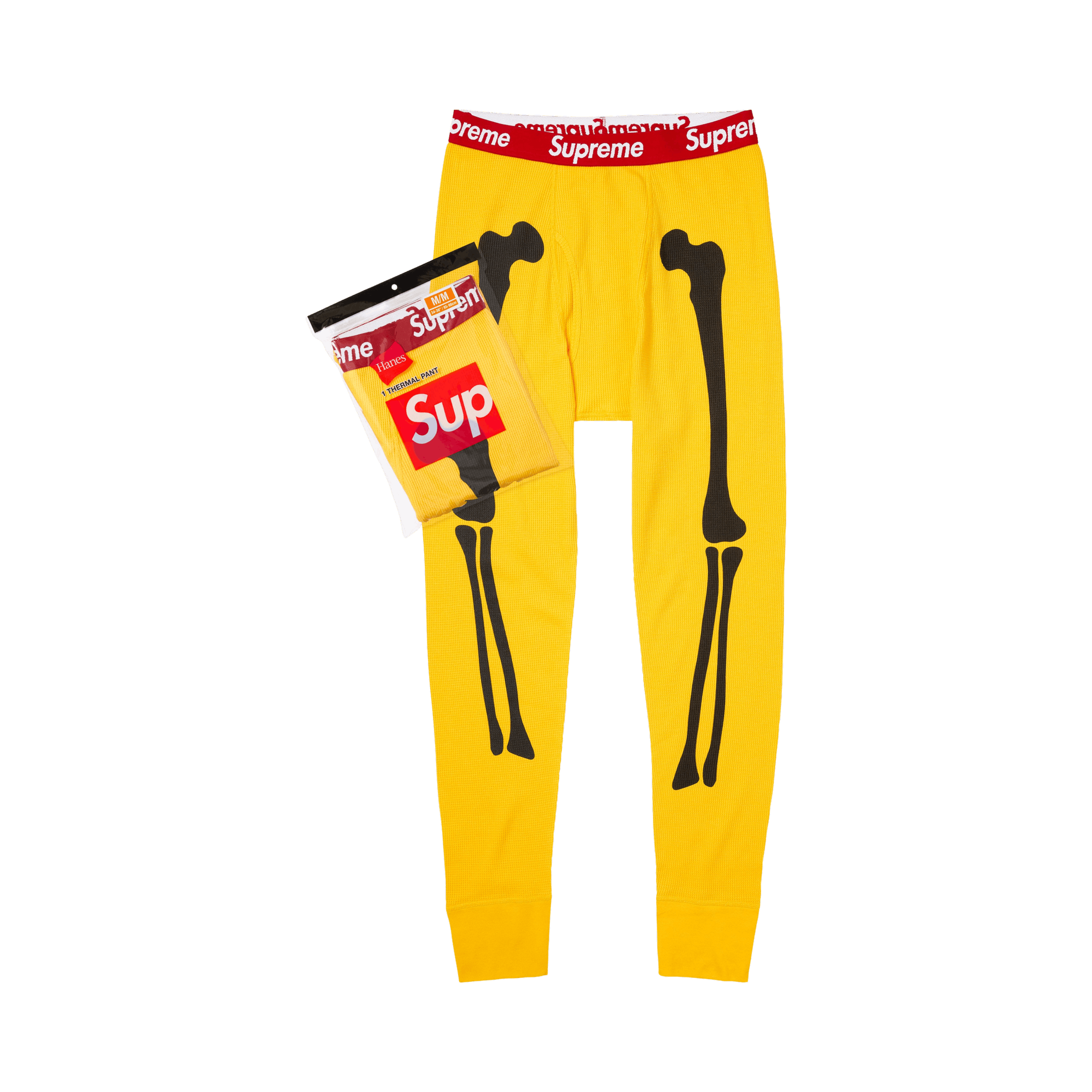 Supreme x Hanes Bones Thermal Pant (1 Pack) 'Yellow'